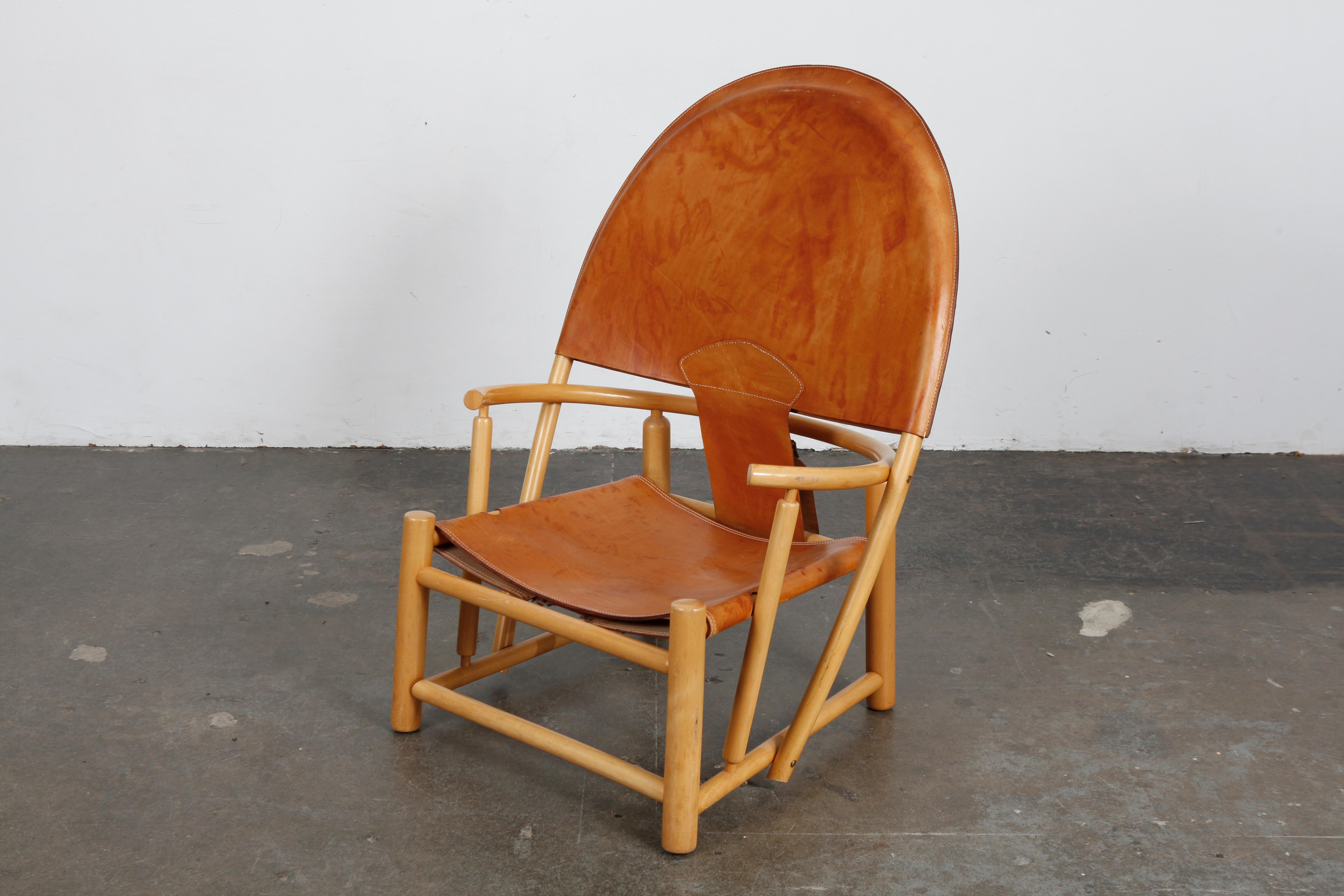 1970s Italian Beech Lounge Chair by Piero Palange and Werther Toffoloni For Sale 1