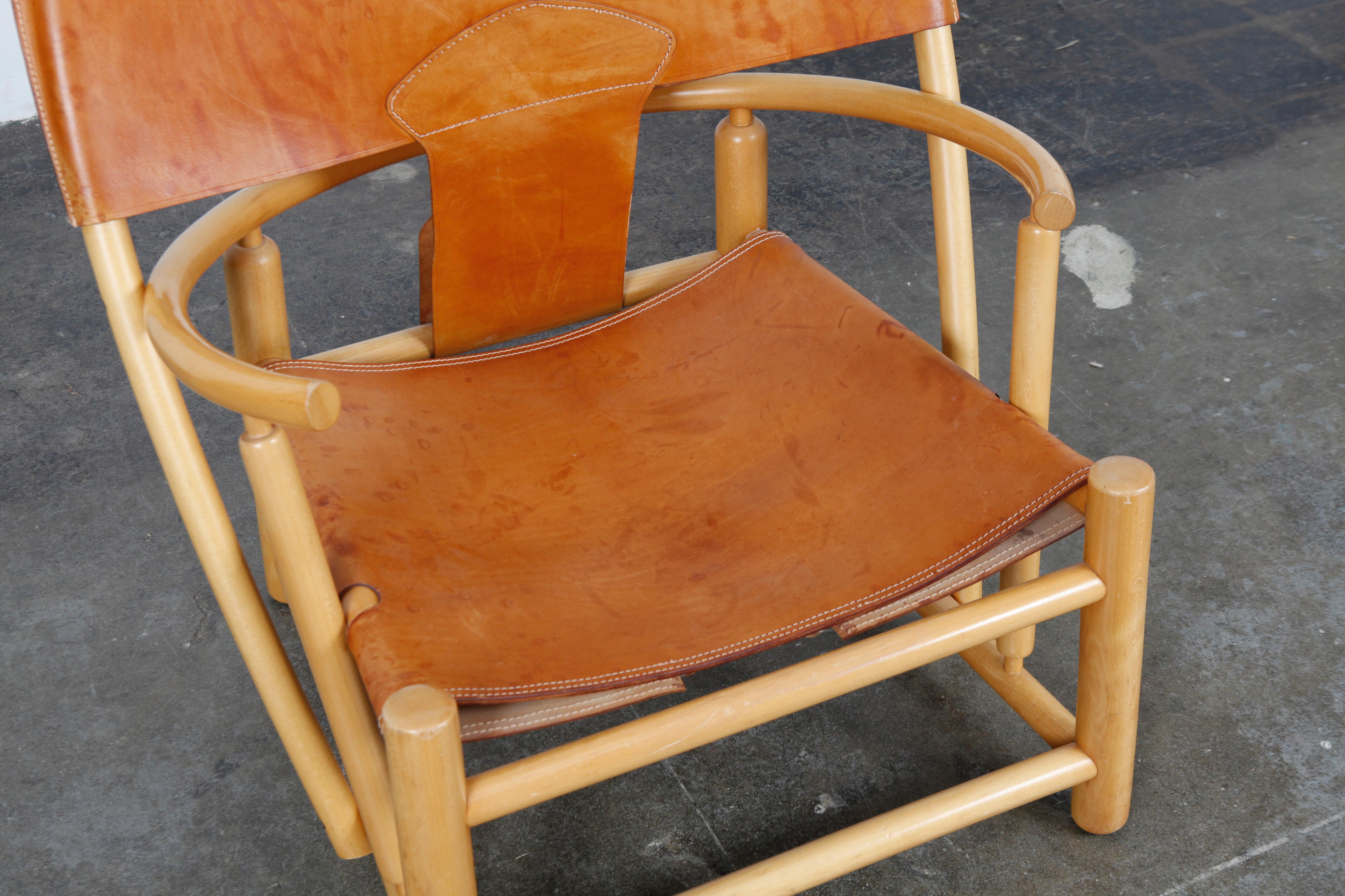 1970s Italian Beech Lounge Chair by Piero Palange and Werther Toffoloni For Sale 3