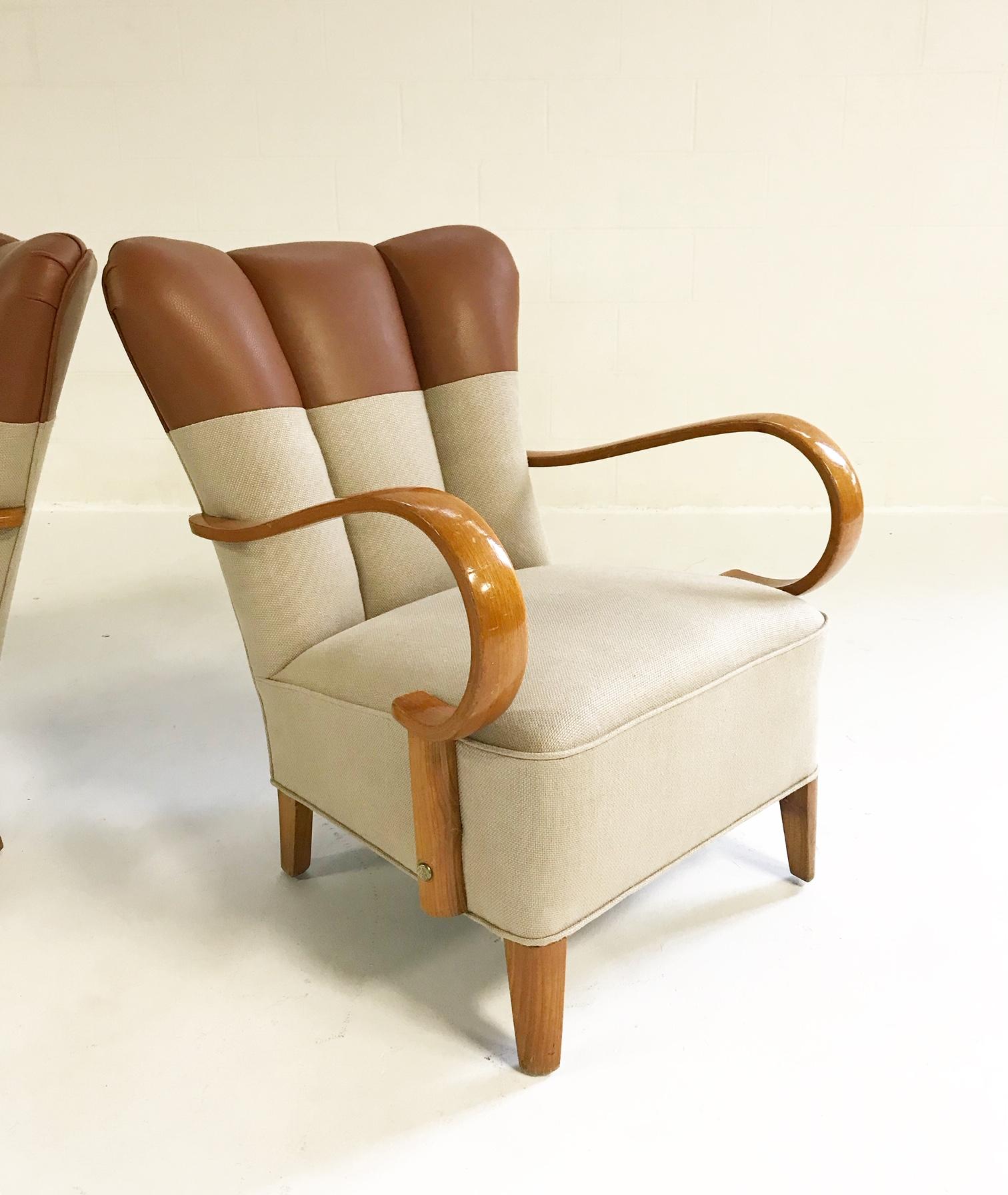 These are one of the most unique chairs we have ever collected. The fluid and curving bentwood arms are so beautiful. And we adore the long tufts on the back of the chair. This distinct design allowed us to get creative with the upholstery. After