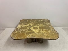 1970s Italian Biomorphic Square Marble Table