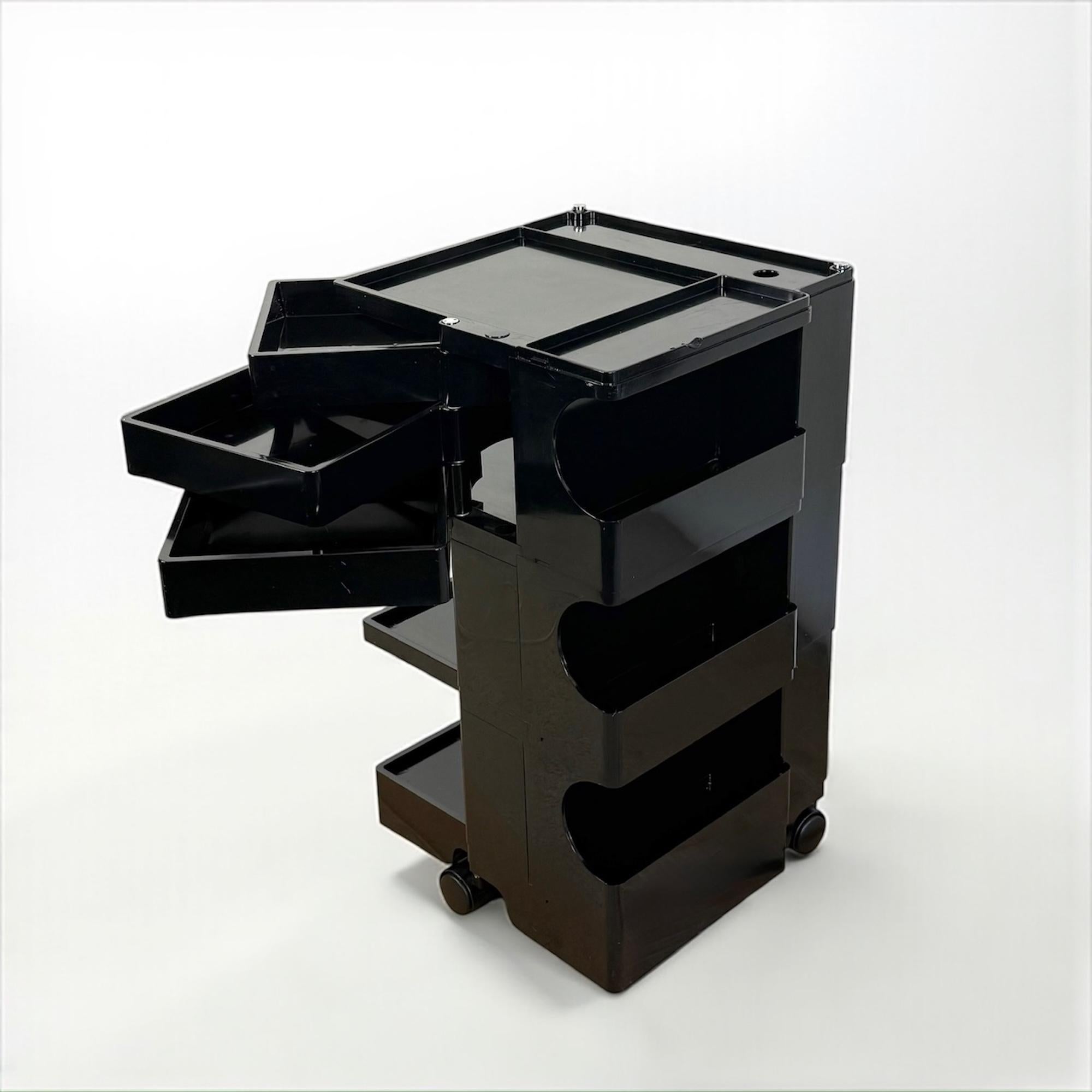 1970s Italian Black ABS Plastic Boby Trolley by Joe Colombo, Bieffeplast in vendita 3