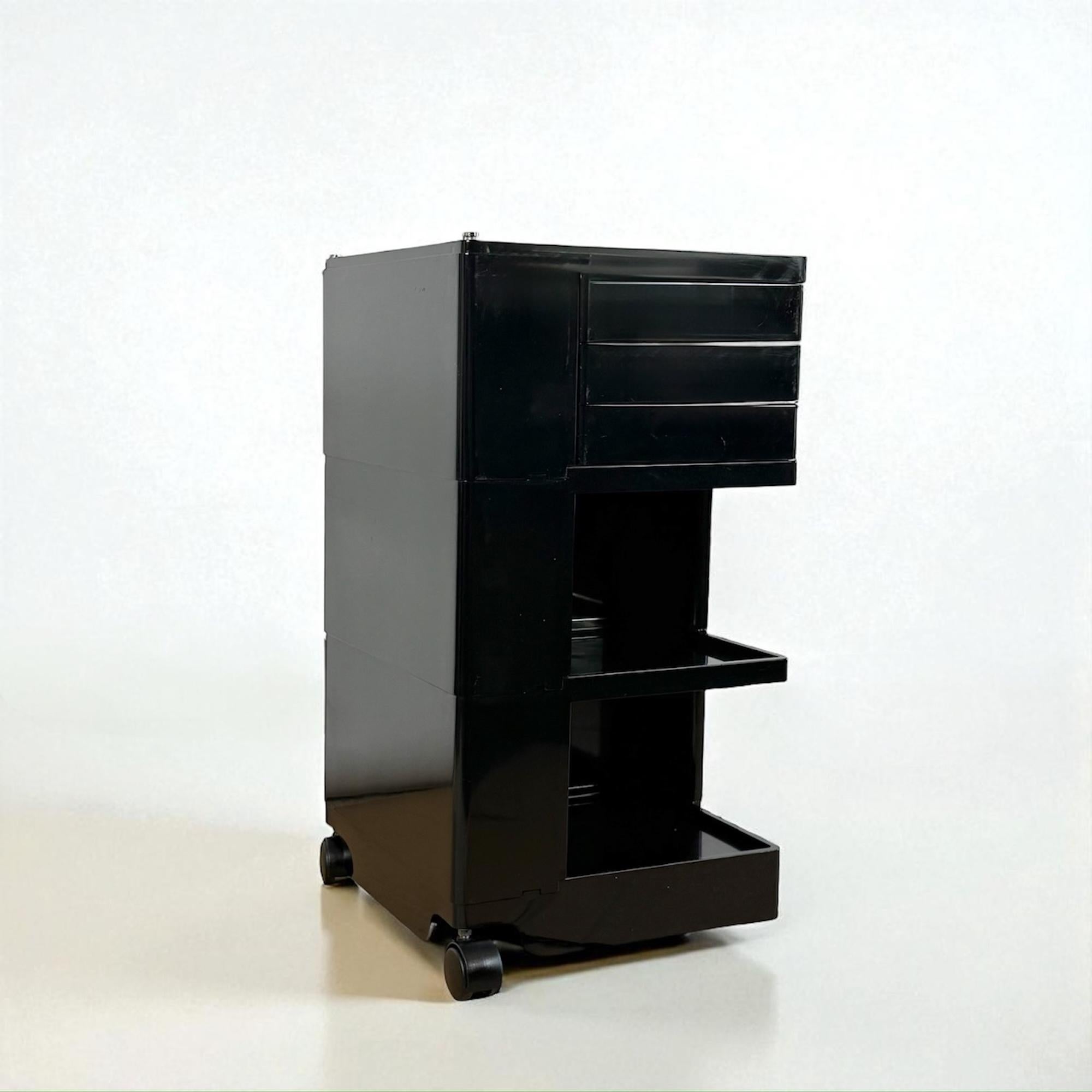 1970s Italian Black ABS Plastic Boby Trolley by Joe Colombo, Bieffeplast in vendita 4