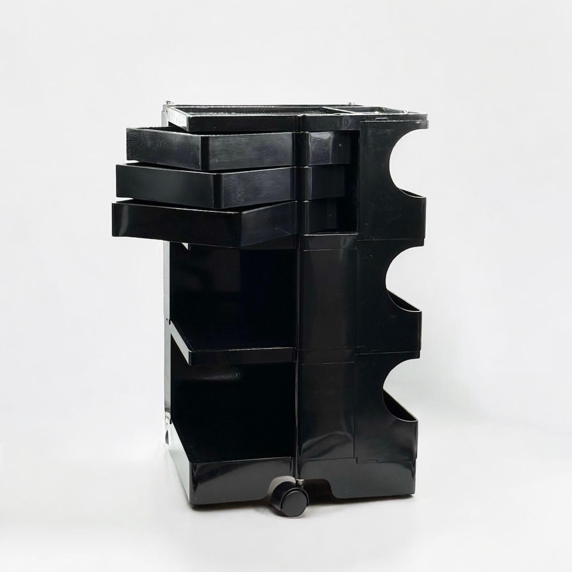 Fine XX secolo 1970s Italian Black ABS Plastic Boby Trolley by Joe Colombo, Bieffeplast in vendita