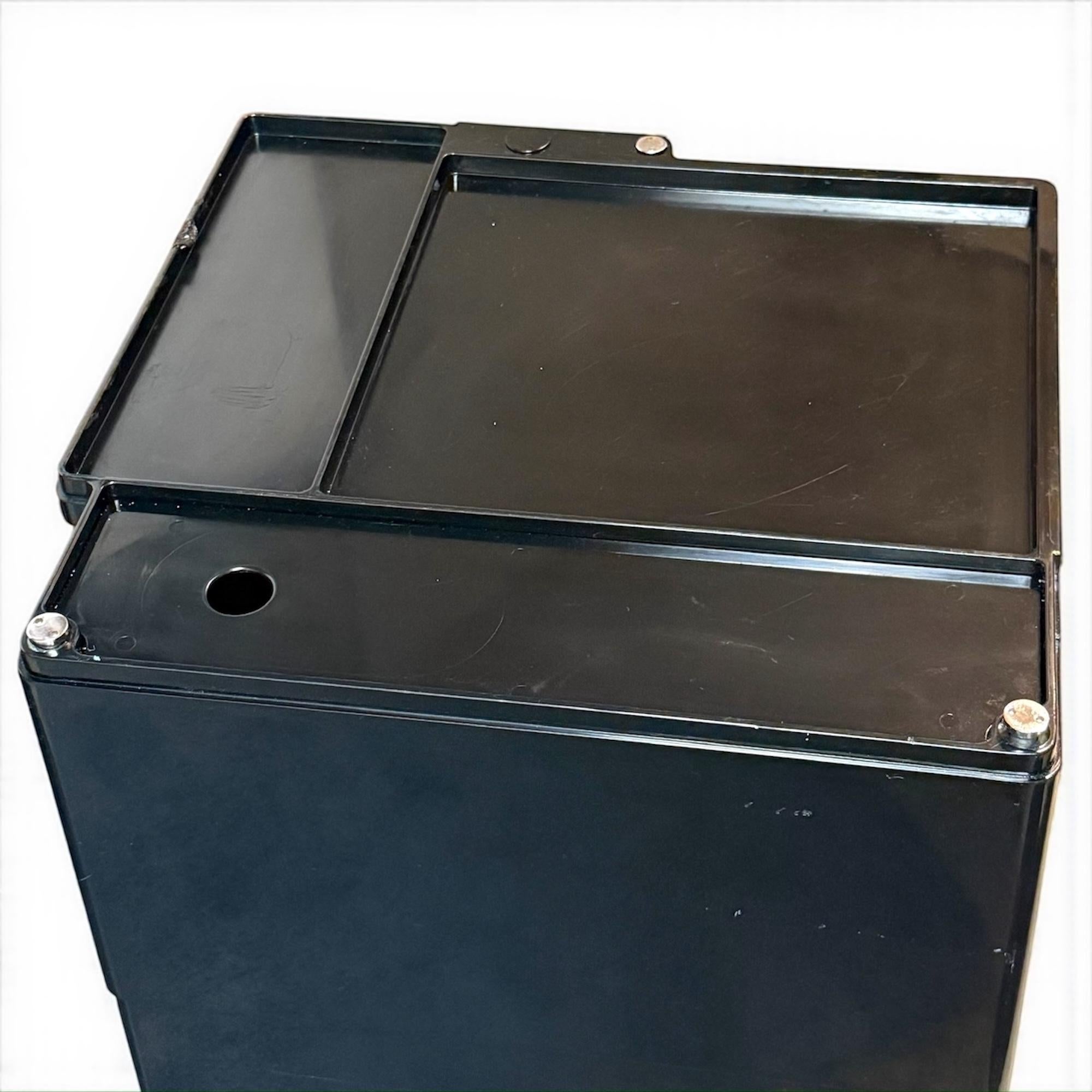 Plastica 1970s Italian Black ABS Plastic Boby Trolley by Joe Colombo, Bieffeplast in vendita