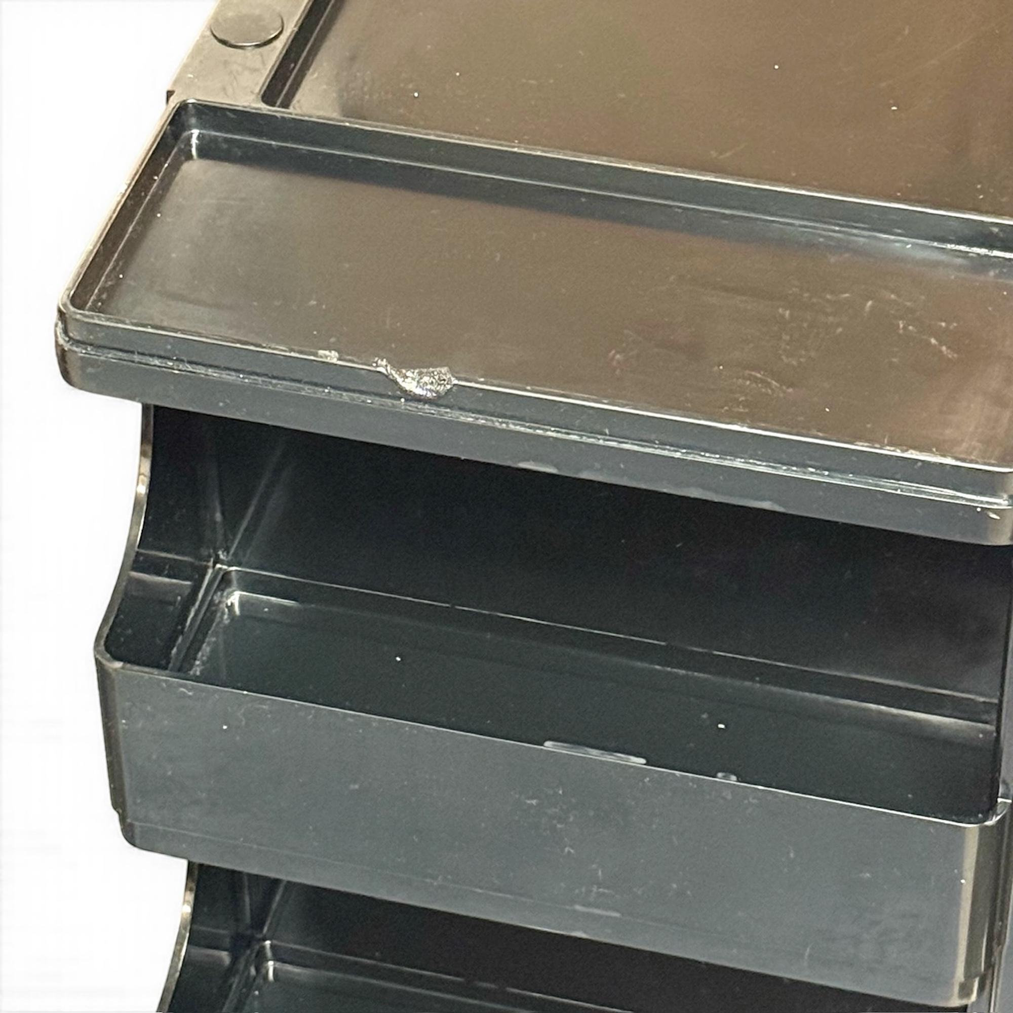 1970s Italian Black ABS Plastic Boby Trolley by Joe Colombo, Bieffeplast in vendita 1
