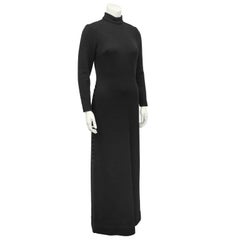 1970's Italian Black Knit Gown