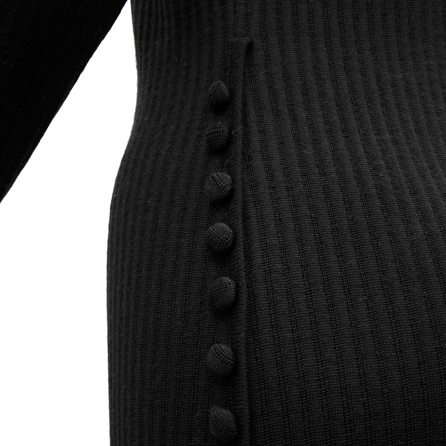 Women's 1970's Italian Black Knit Gown For Sale