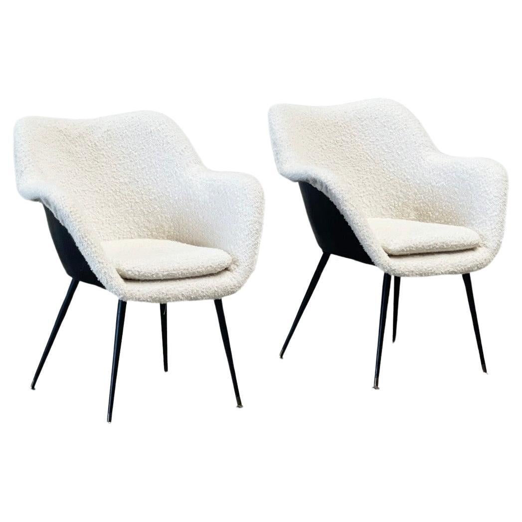1970's Italian boucle lounge / easy chairs For Sale