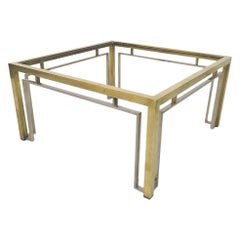 1970s Italian Brass and Chrome Coffee Table
