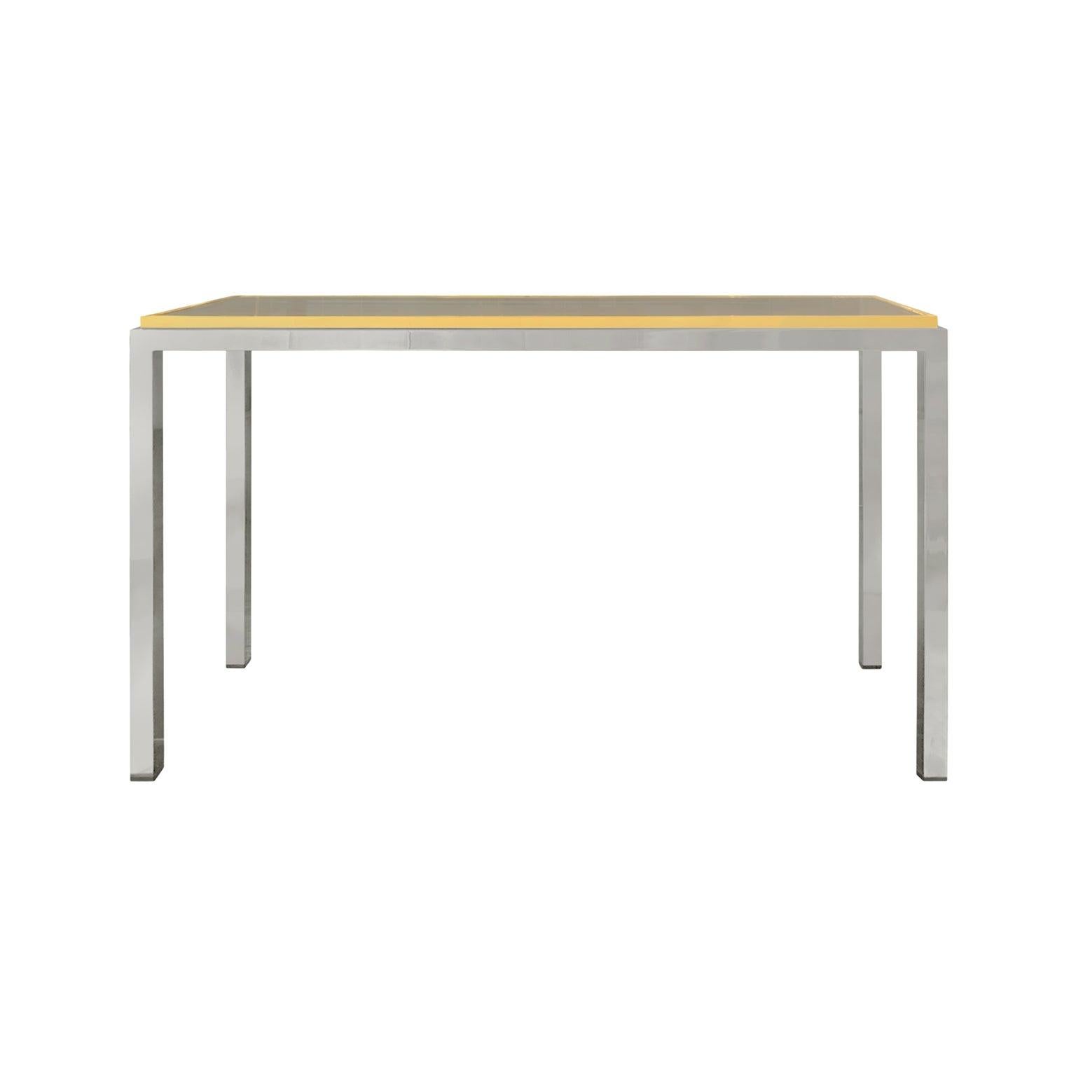 Brass and chrome console by Romeo Rega, Italy, 1970s.
  