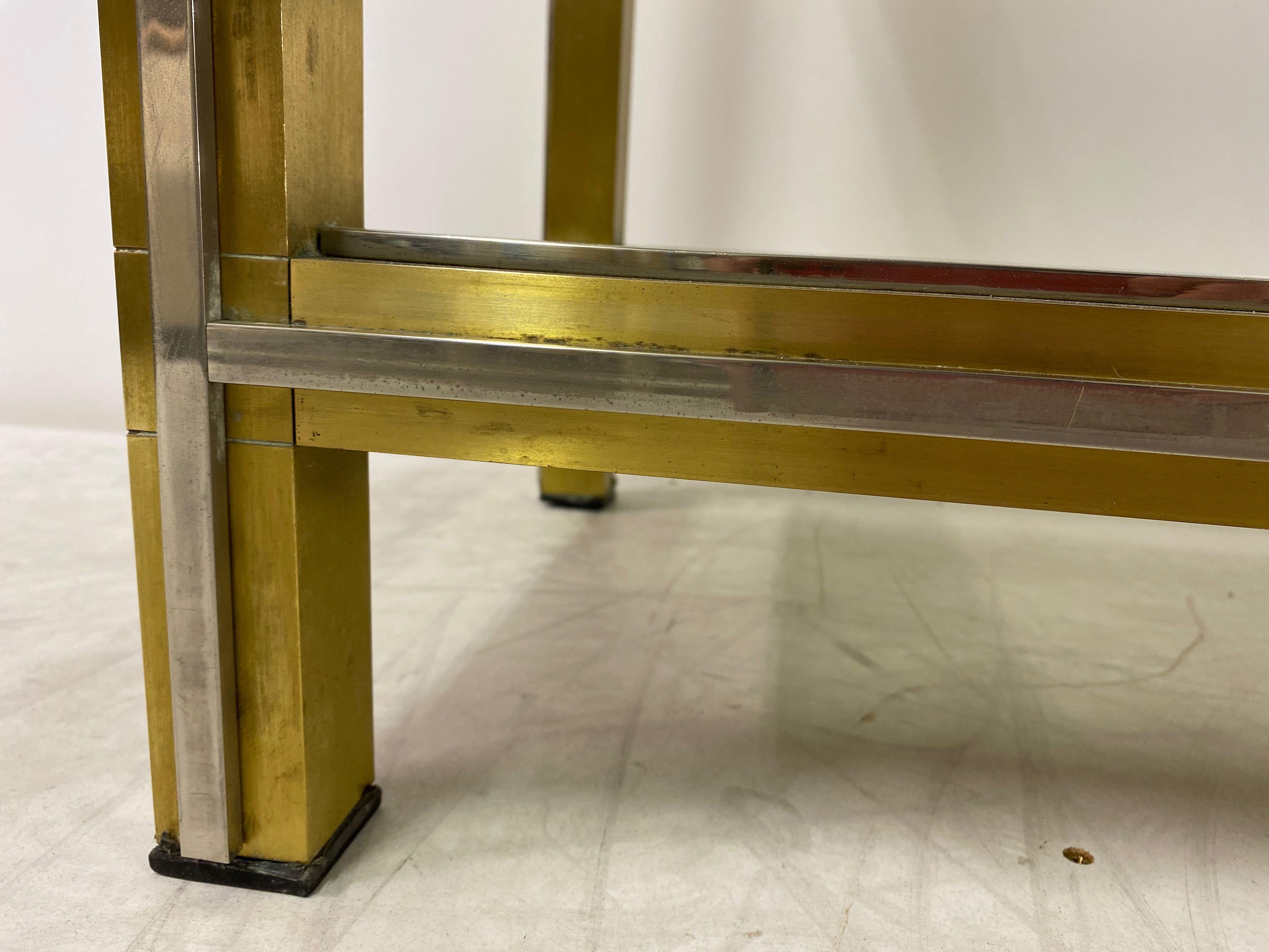 1970s Italian Brass and Chrome Console Table by Romeo Rega In Good Condition In London, London