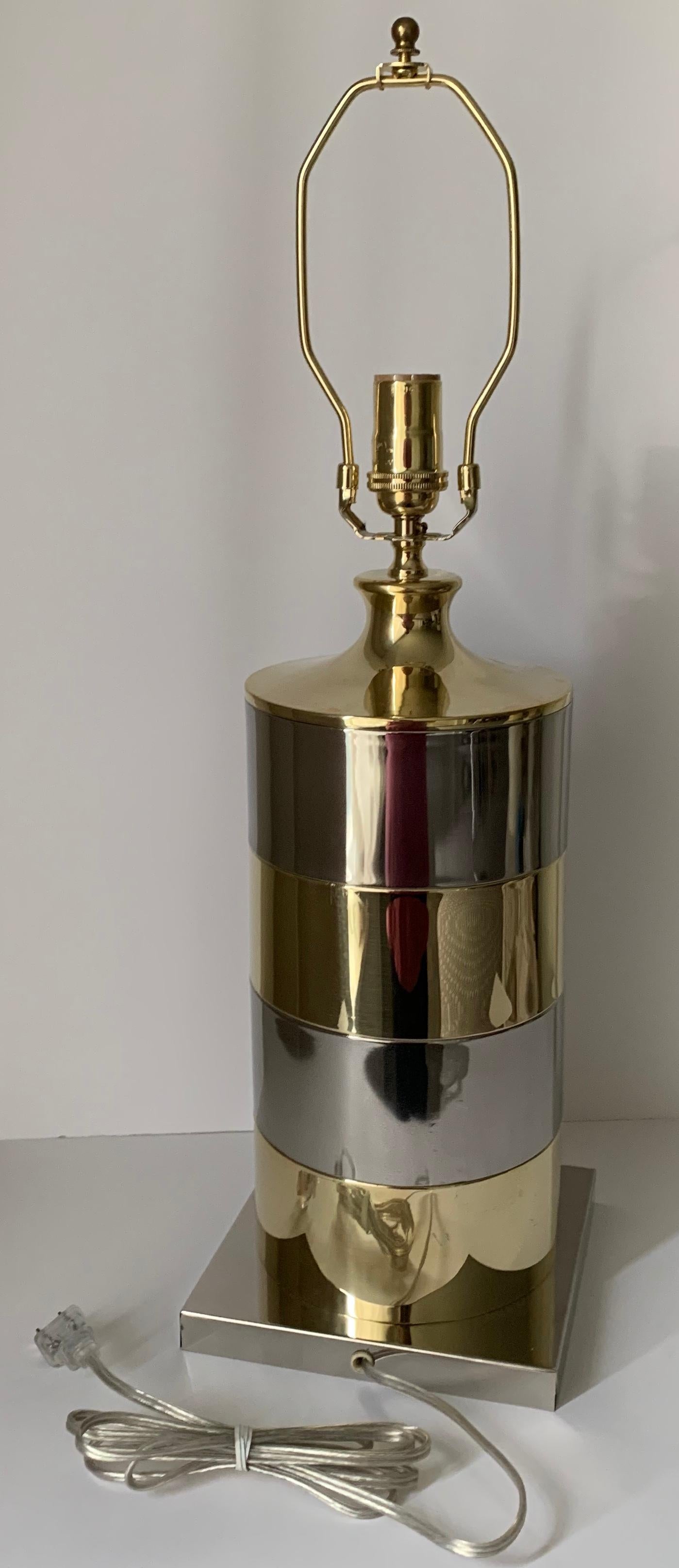 1970s Italian Brass and Chrome Lamp 2