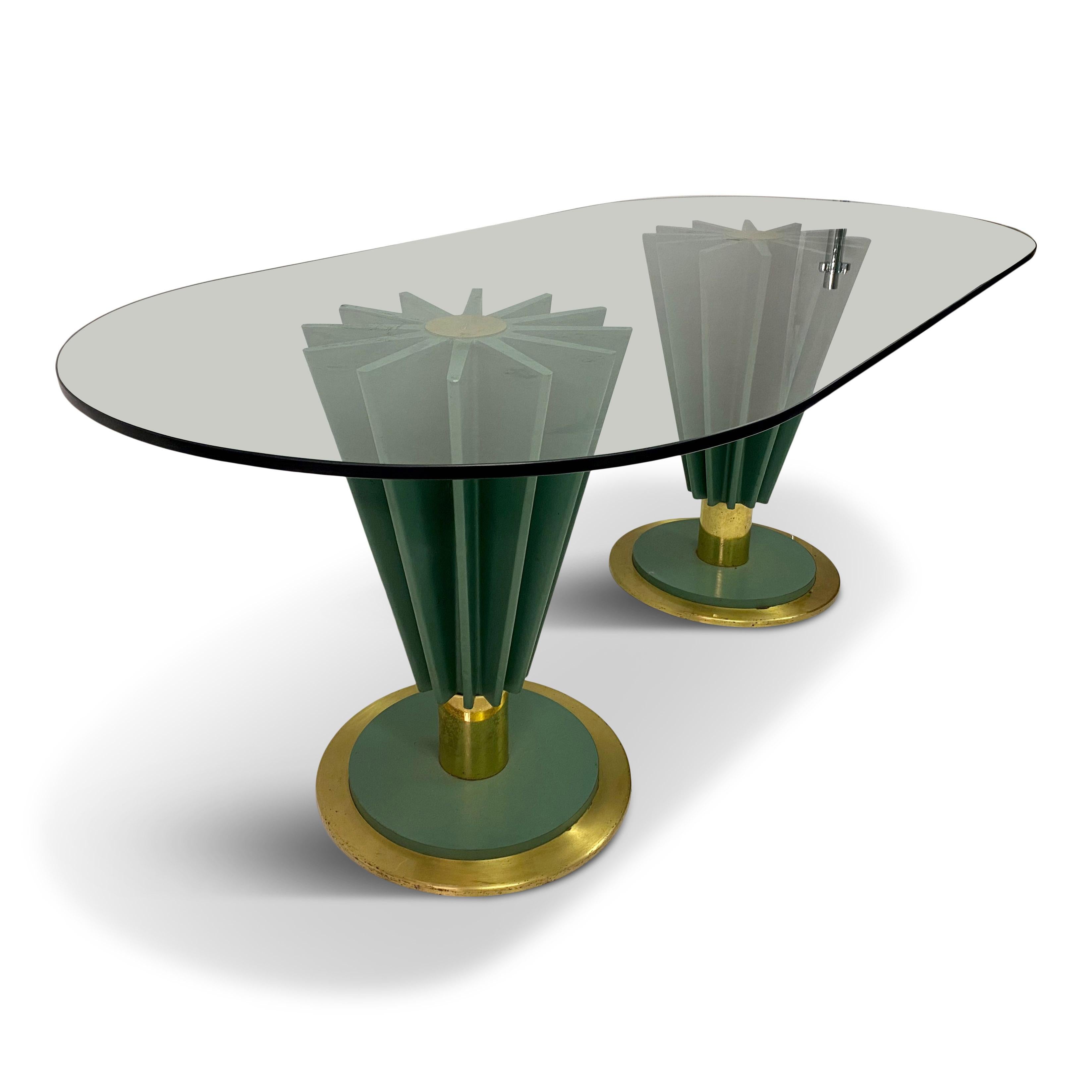 1970s Italian Brass and Iron Dining Table by Pierre Cardin In Good Condition In London, London
