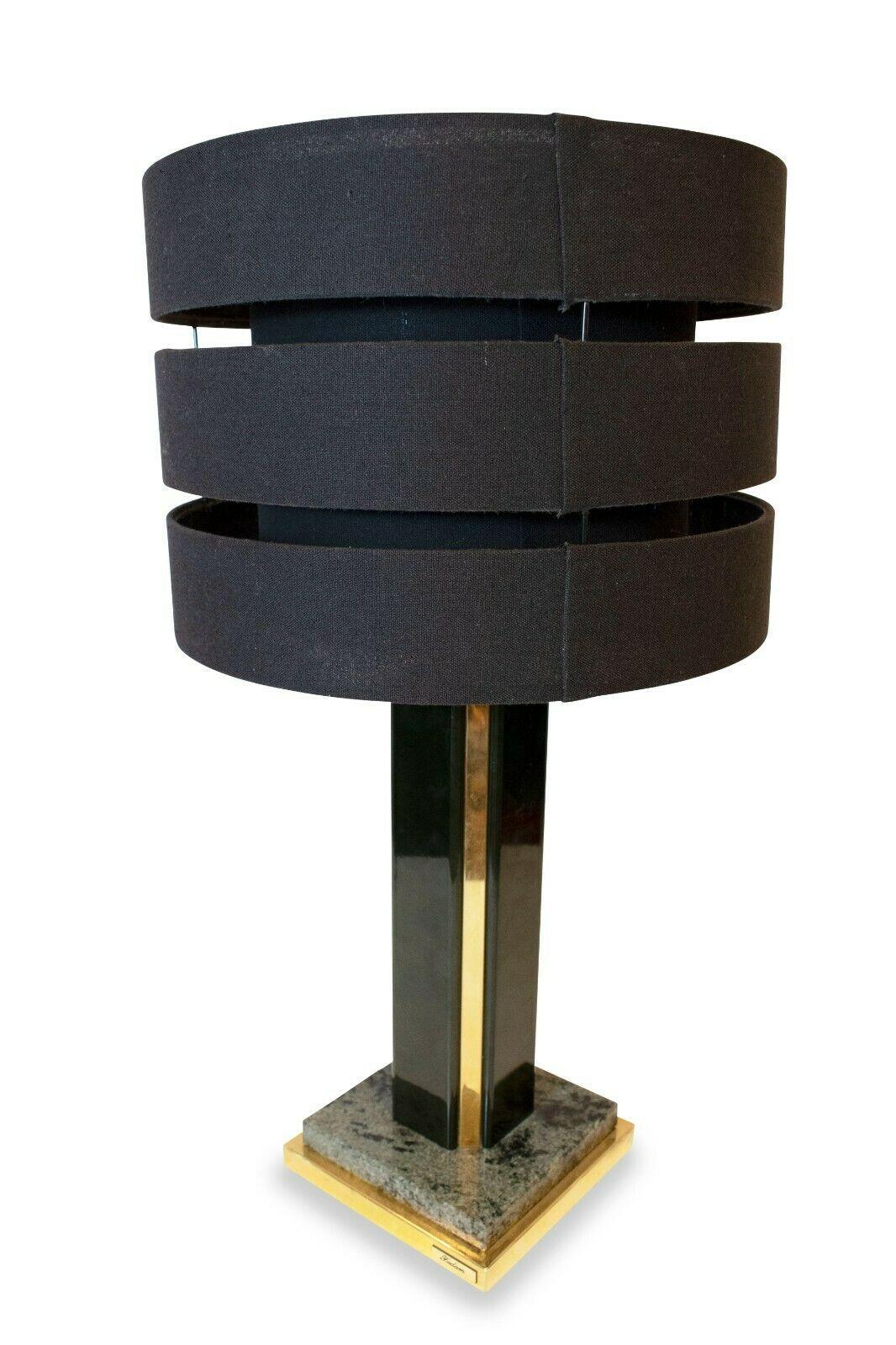 Fedam, Italian Brass and Marble Lamp, 1970's  2