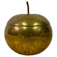 Vintage 1970s Italian Brass Apple Pot Bucket