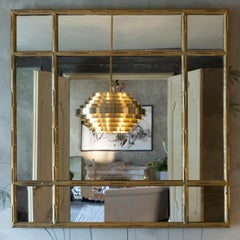 1970's Italian Brass Bamboo Decorative Wall Mirror