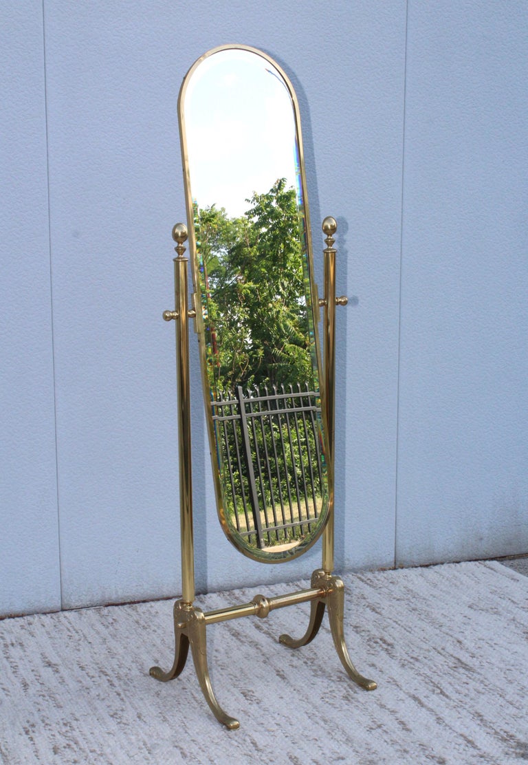 1970s Italian Brass Cheval Full Length Mirror at 1stDibs 70s full