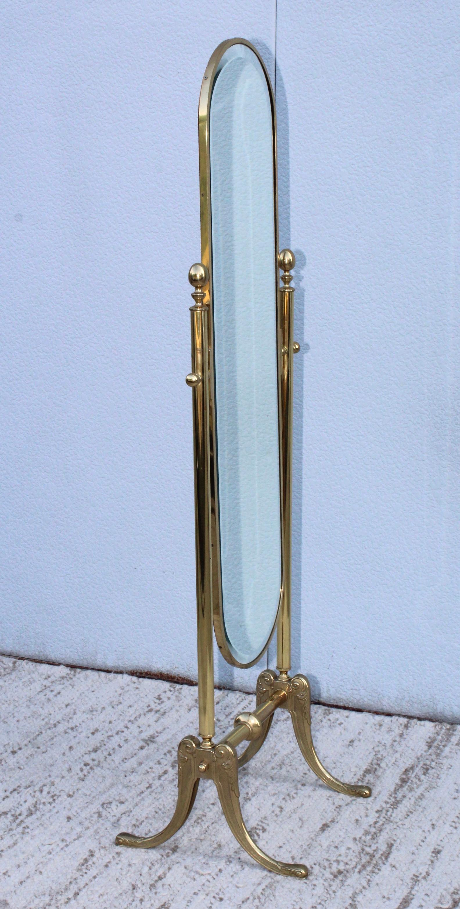full length brass mirror