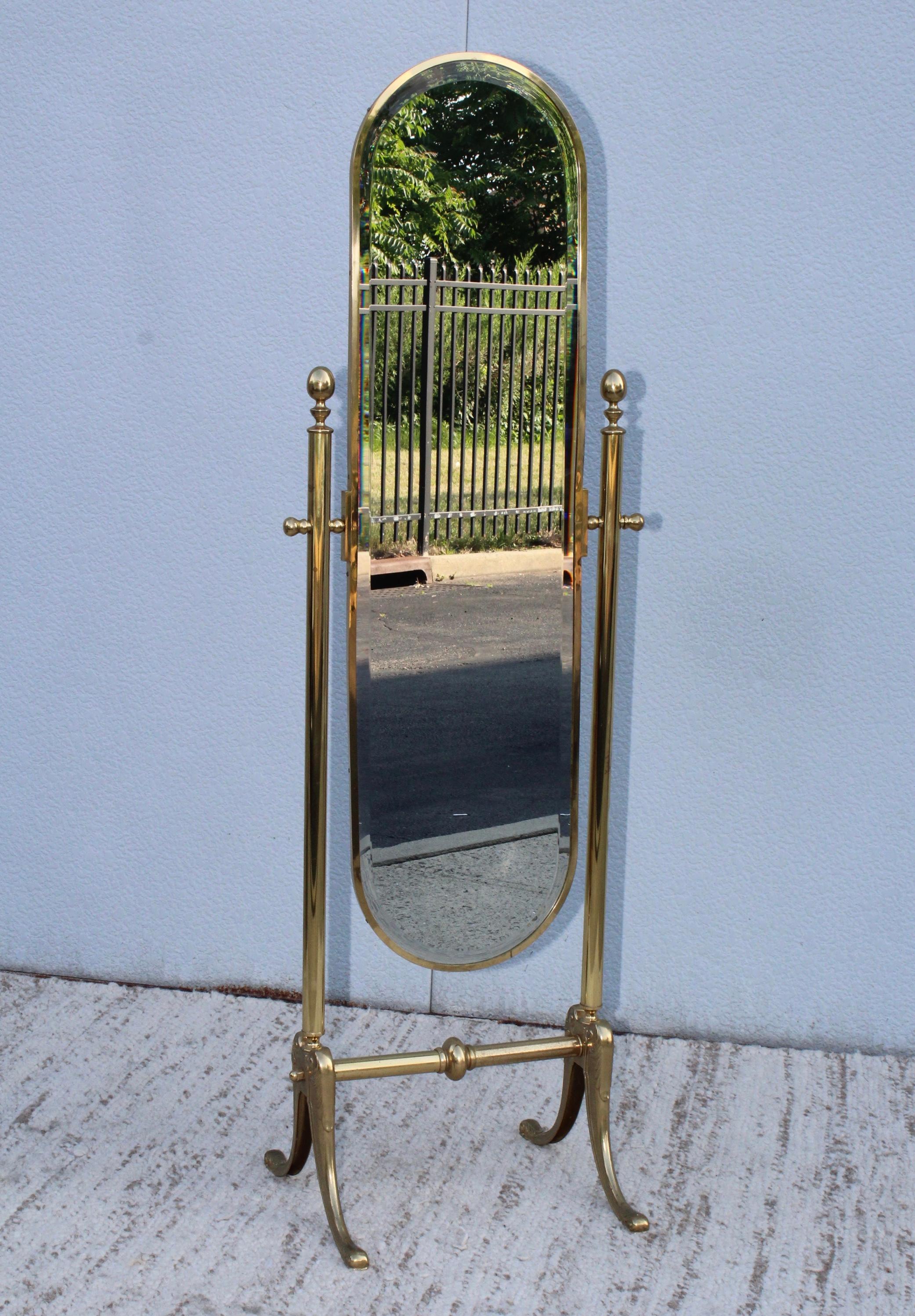 brass floor length mirror