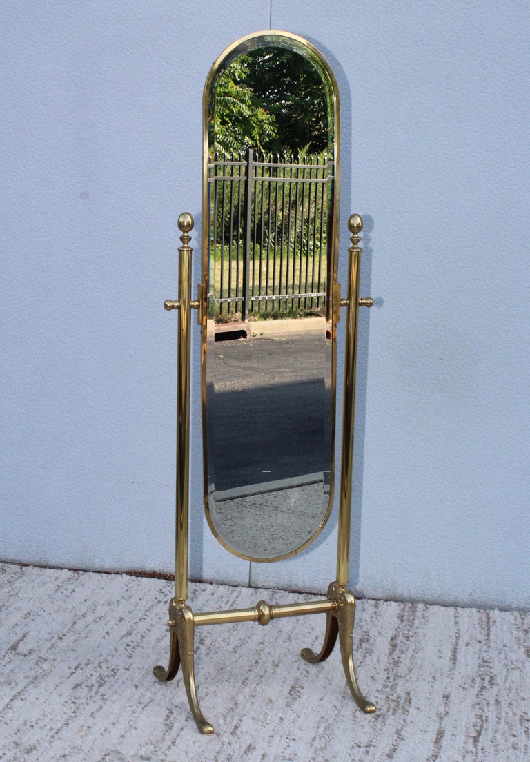 1970s Italian Brass Cheval Full Length Mirror at 1stDibs 70s full