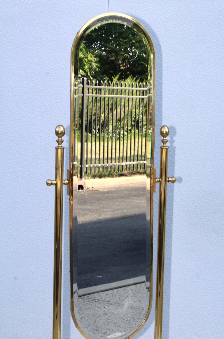 1970s Italian Brass Cheval Full Length Mirror at 1stDibs 70s full