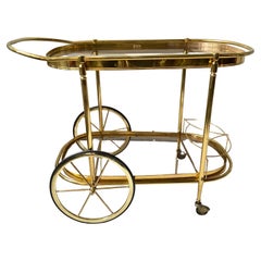 Retro 1970s Italian Brass Coated Bar Cart