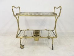1970s Italian brass Cocktail Trolley or Drinks Bar Cart