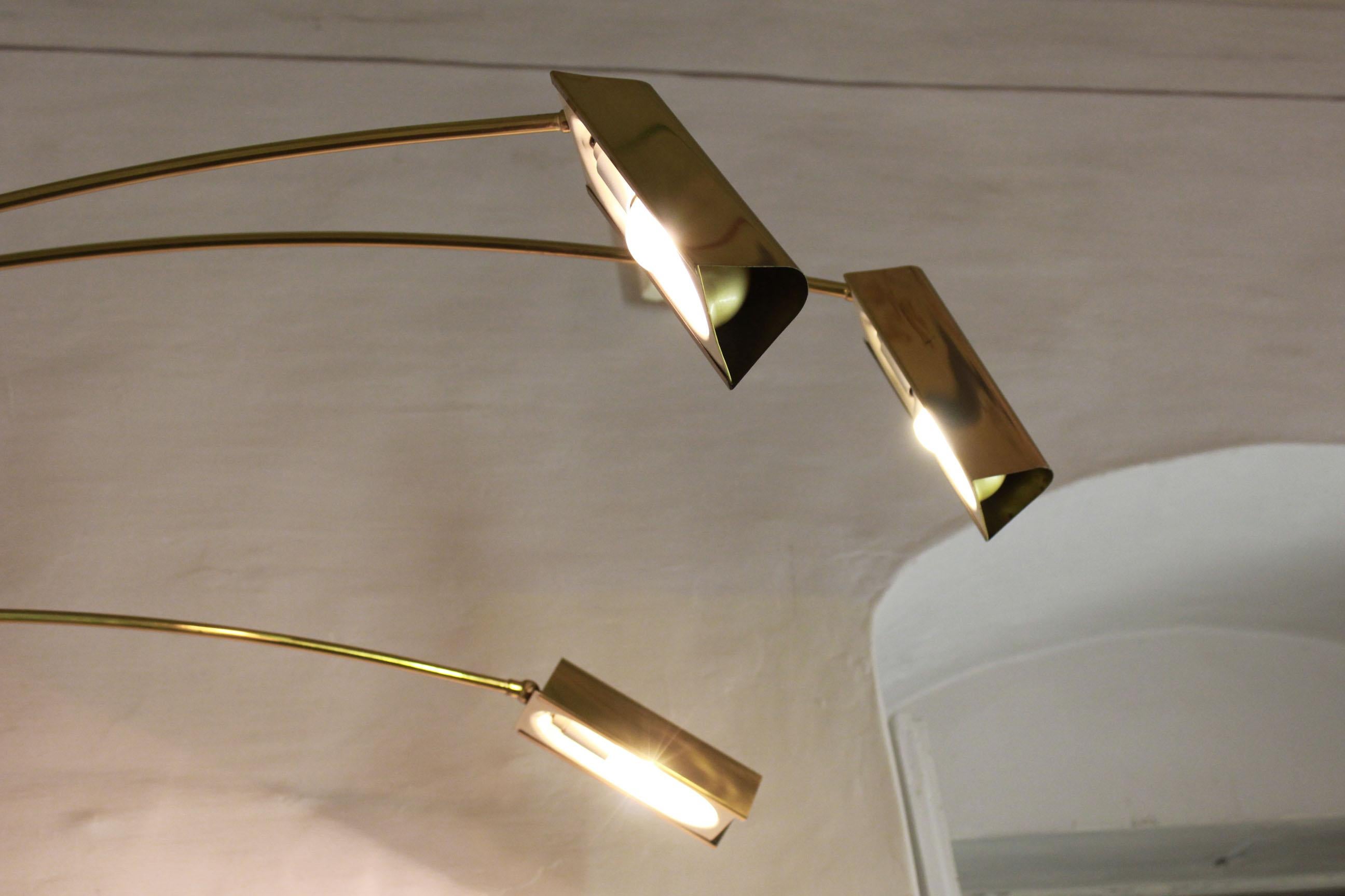 Vintage brass Floor Lamp, Italy 1970s 3