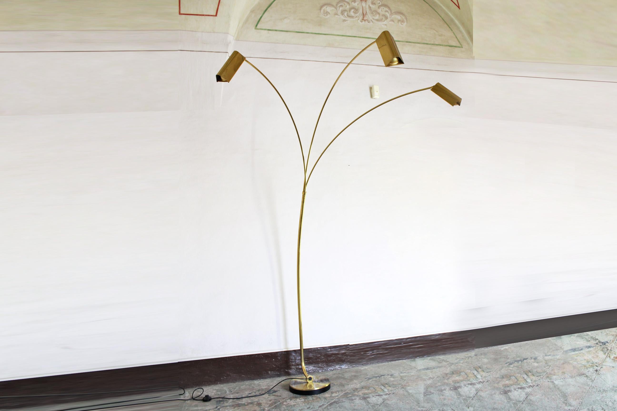 Vintage brass Floor Lamp, Italy 1970s 10