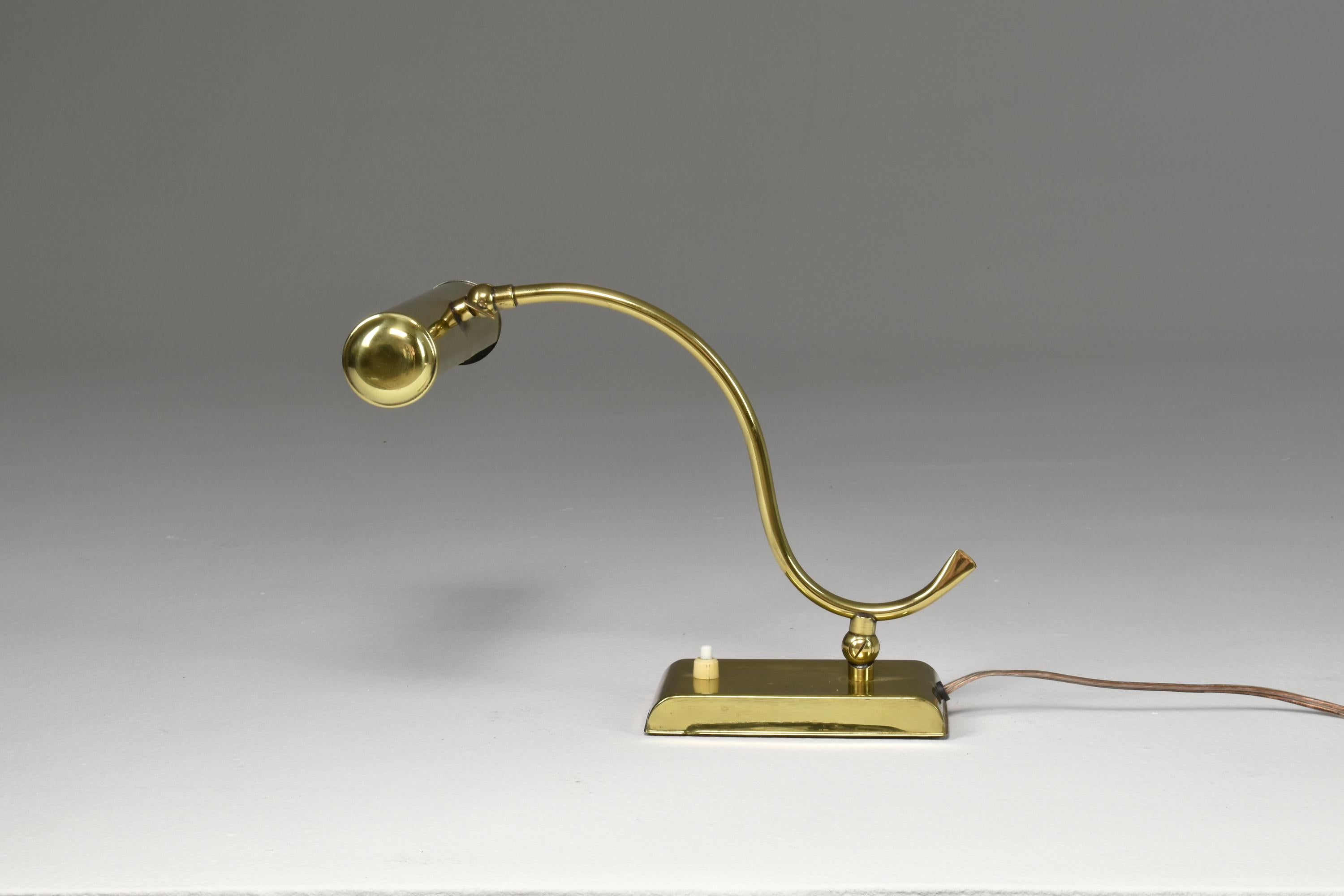 Polished 1970's Italian Brass Lamp