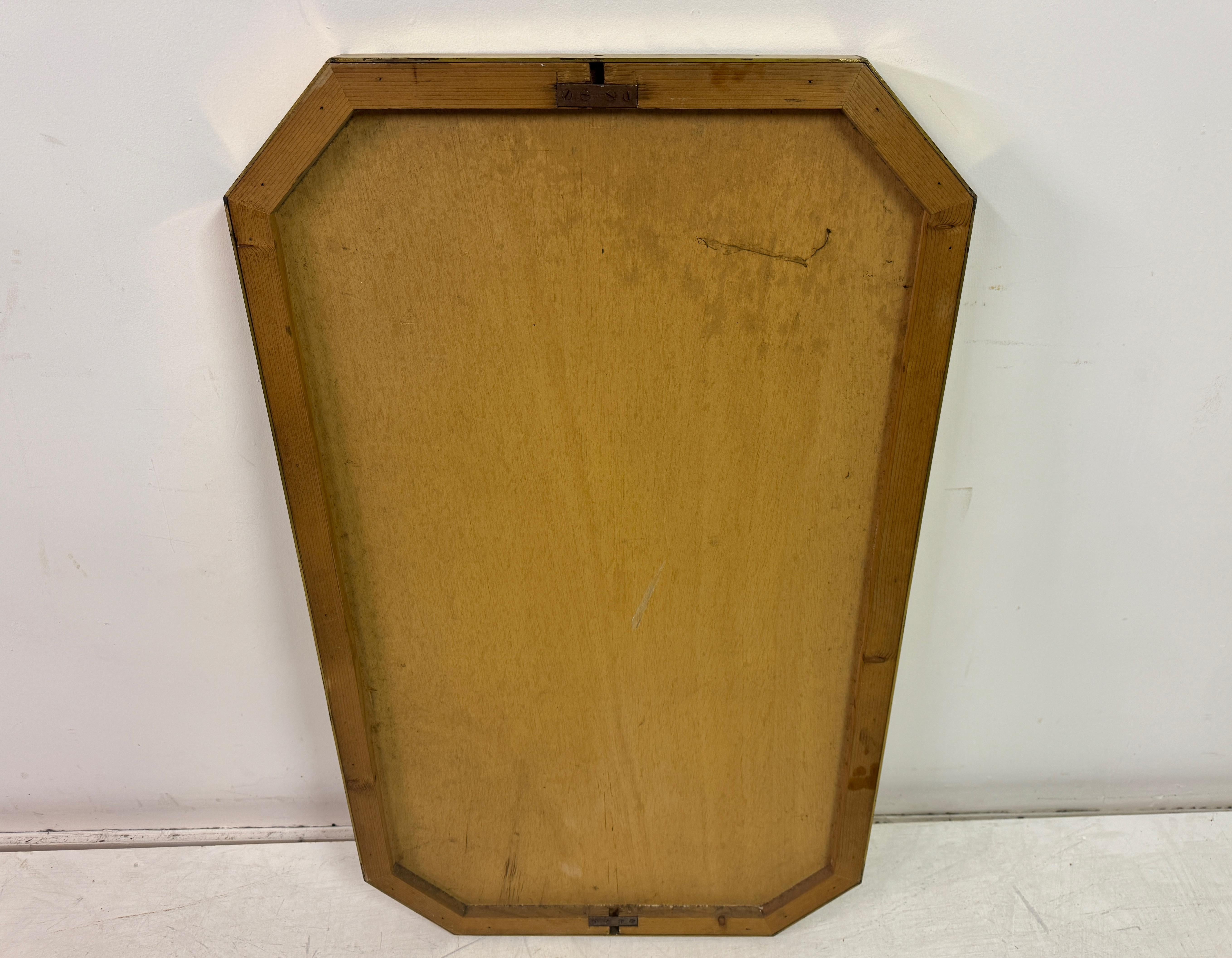 1970s Italian Brass Octagonal Mirror In Good Condition For Sale In London, London
