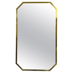 1970s Italian Brass Octagonal Mirror