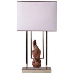 1970s Italian Brass "Parrot" Table Lamp