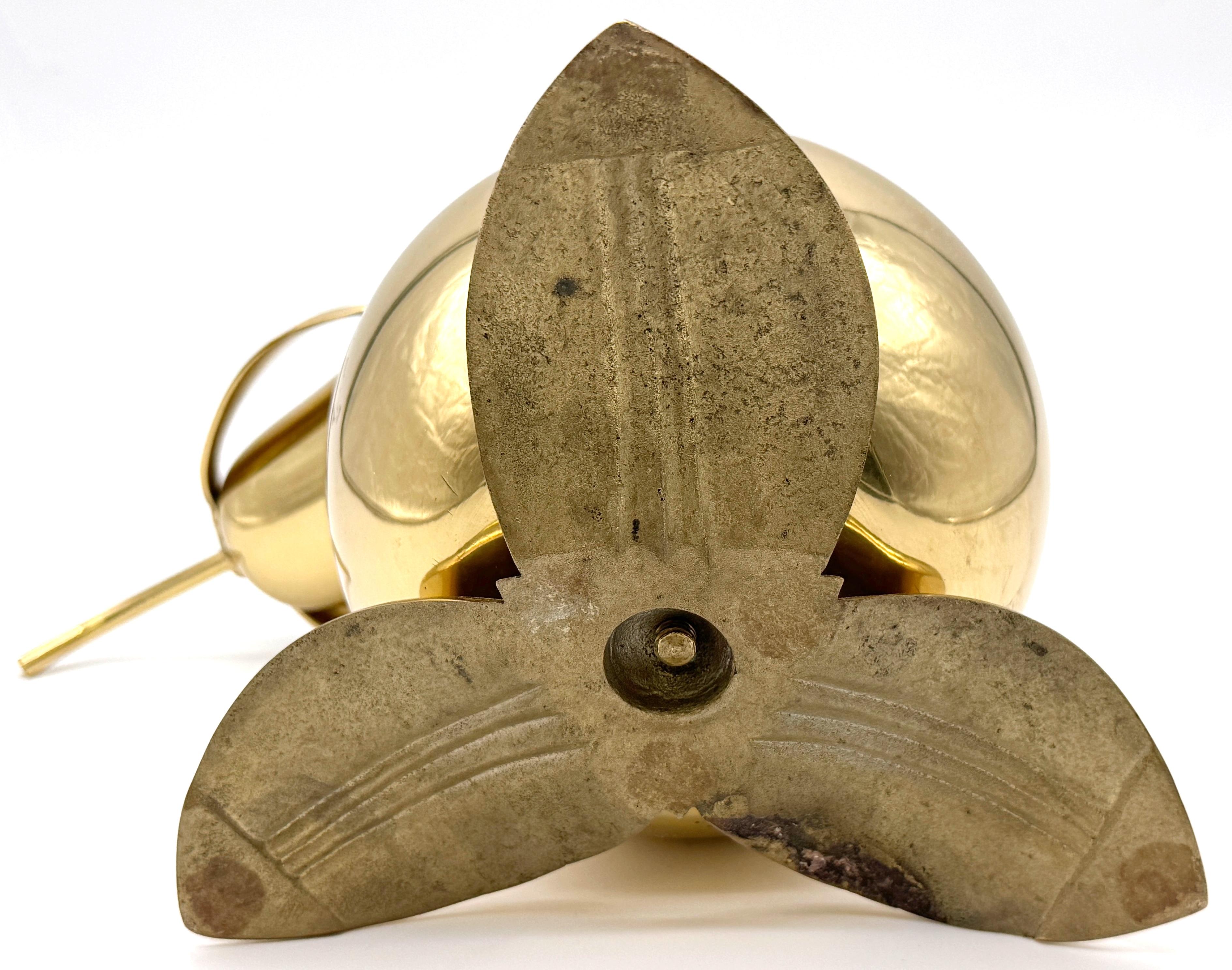 1970s Italian Brass Pear Form Lidded Table Box on Leaf Base For Sale 3
