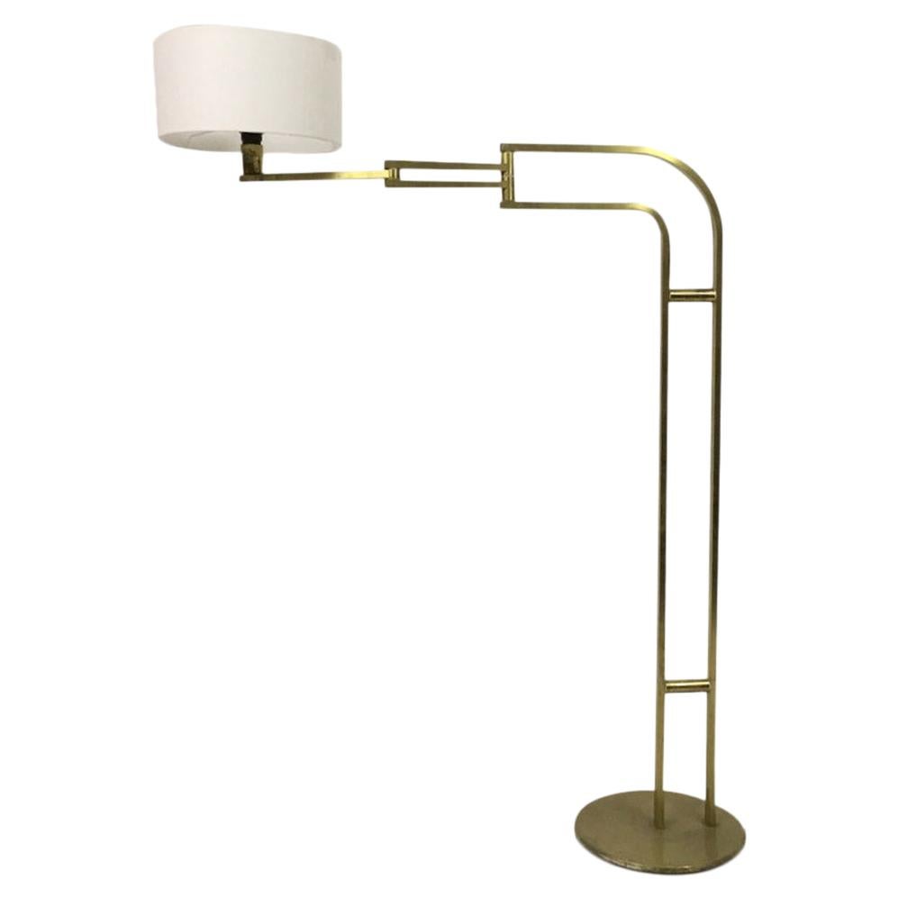 1970s Italian Brass Swing Floor Lamp by Reggiani