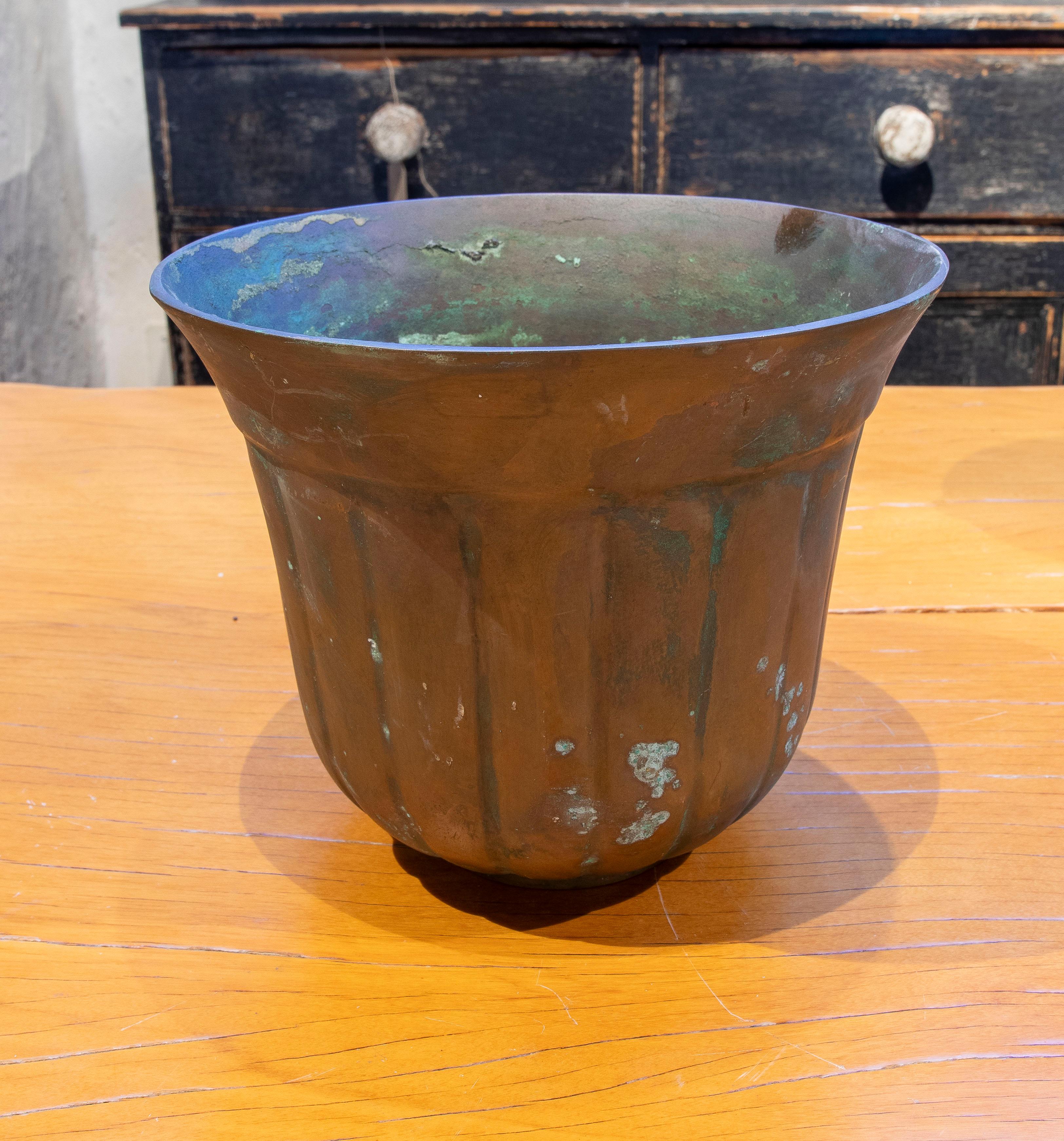 1970s Italian Bronze Ice Bucket Signed by the Artist Esa Fedrigolli In Good Condition For Sale In Marbella, ES