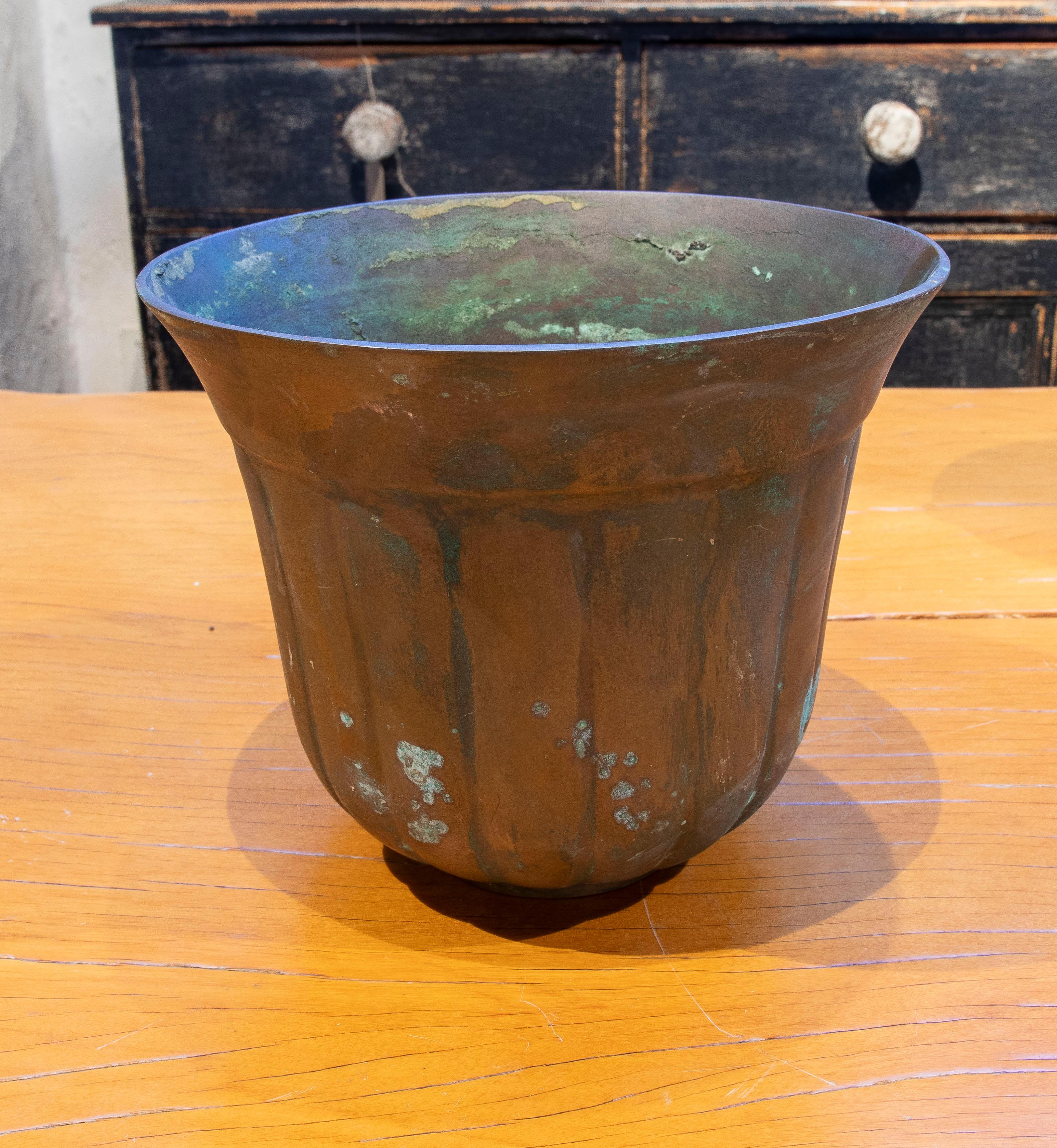 20th Century 1970s Italian Bronze Ice Bucket Signed by the Artist Esa Fedrigolli For Sale