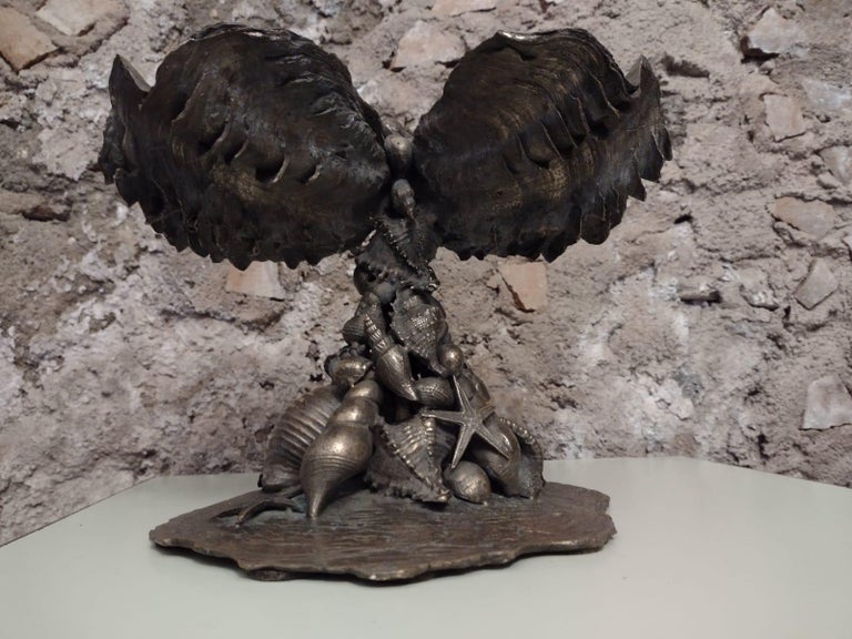 Late 20th Century 1970s Italian Bronze Sculpture/Centrepiece For Sale