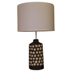 1970s, Italian Brown and Ivory Terracotta Table Lamp