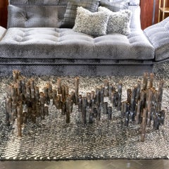 1970s Italian Brutalist Steel Coffee Table Attributed to Marcello Fantoni
