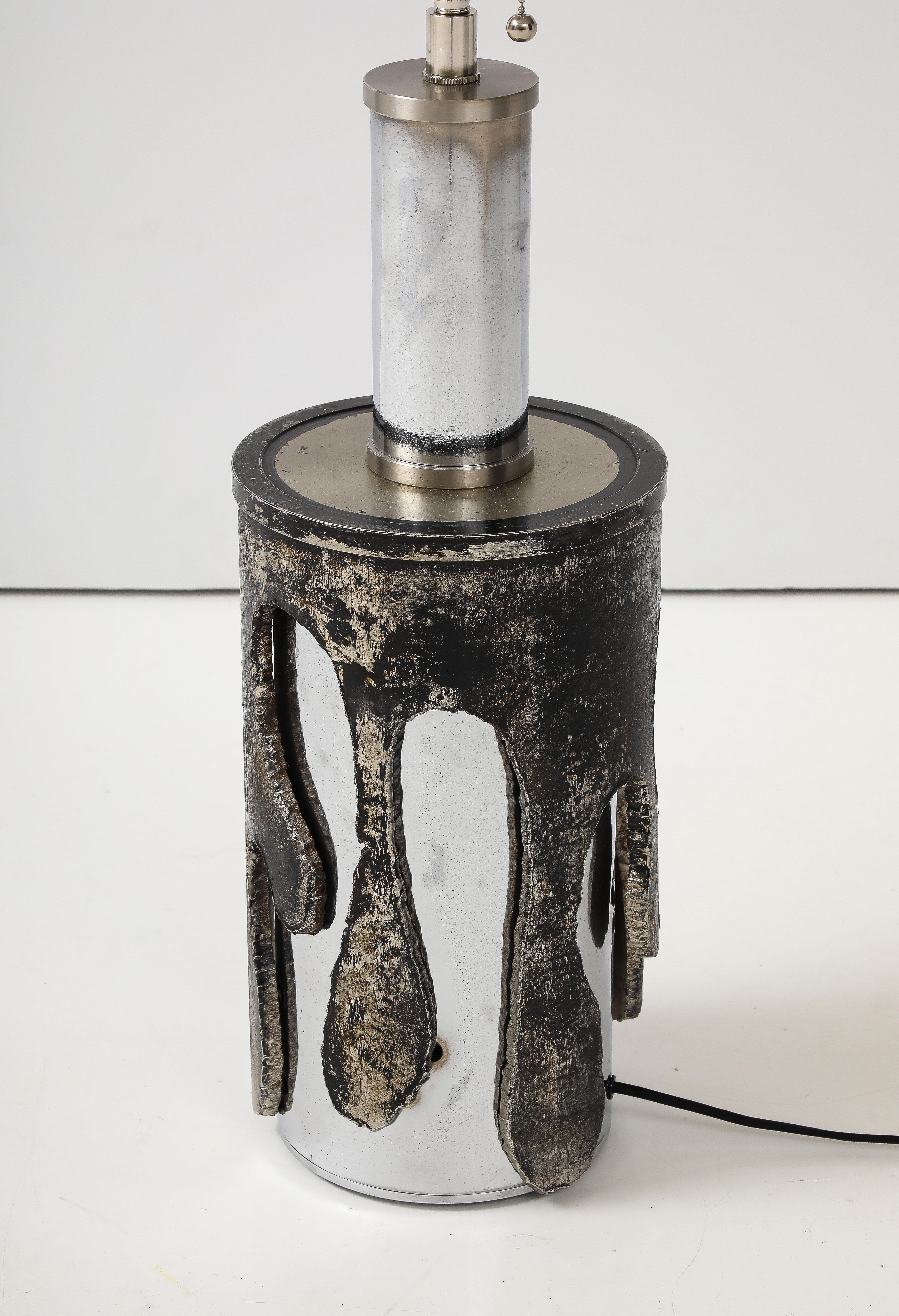 1970'S Italian Brutalist Steel Lamp by BANCI FIRENZE For Sale 1