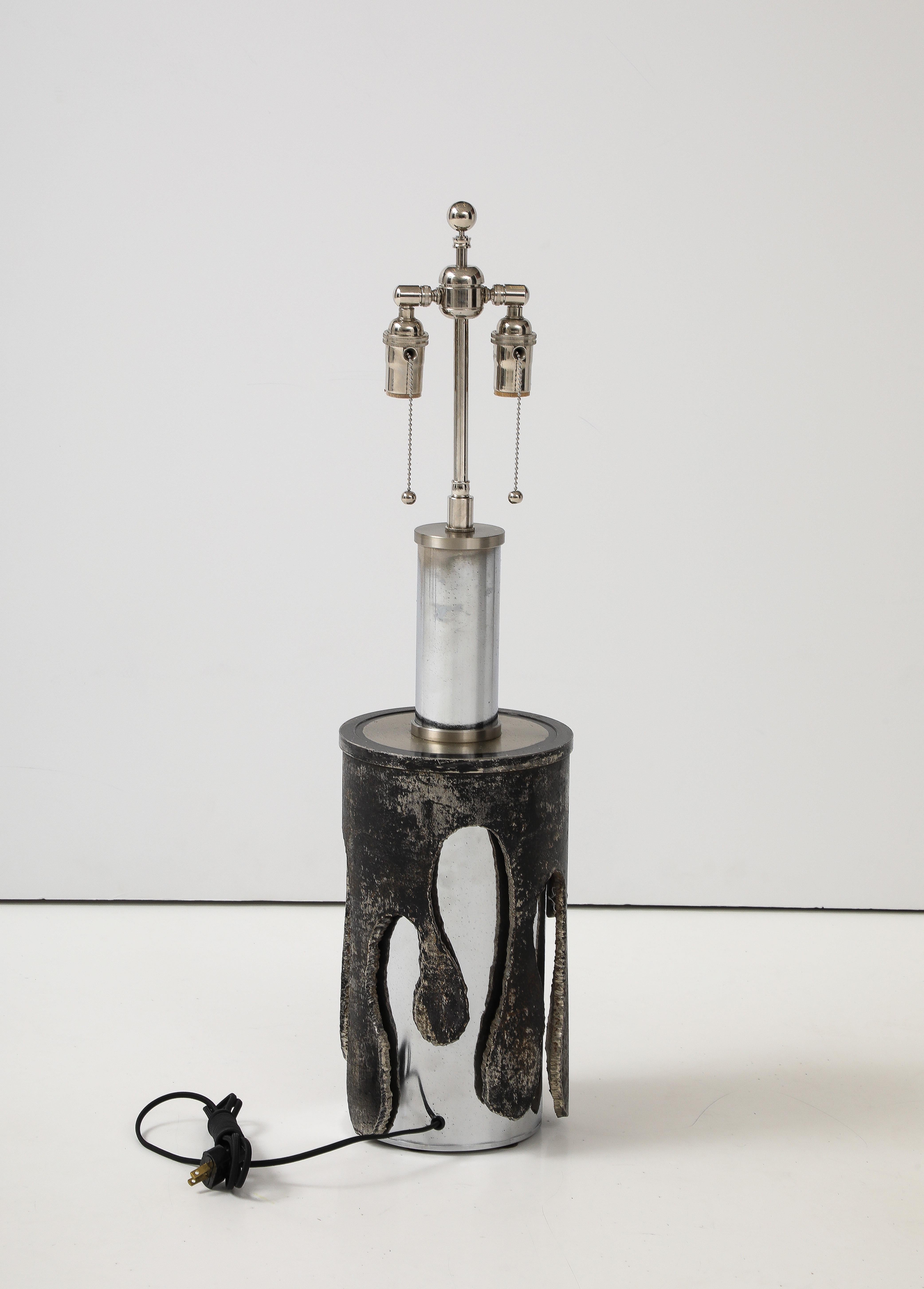 1970'S Italian Brutalist Steel Lamp by BANCI FIRENZE For Sale 3