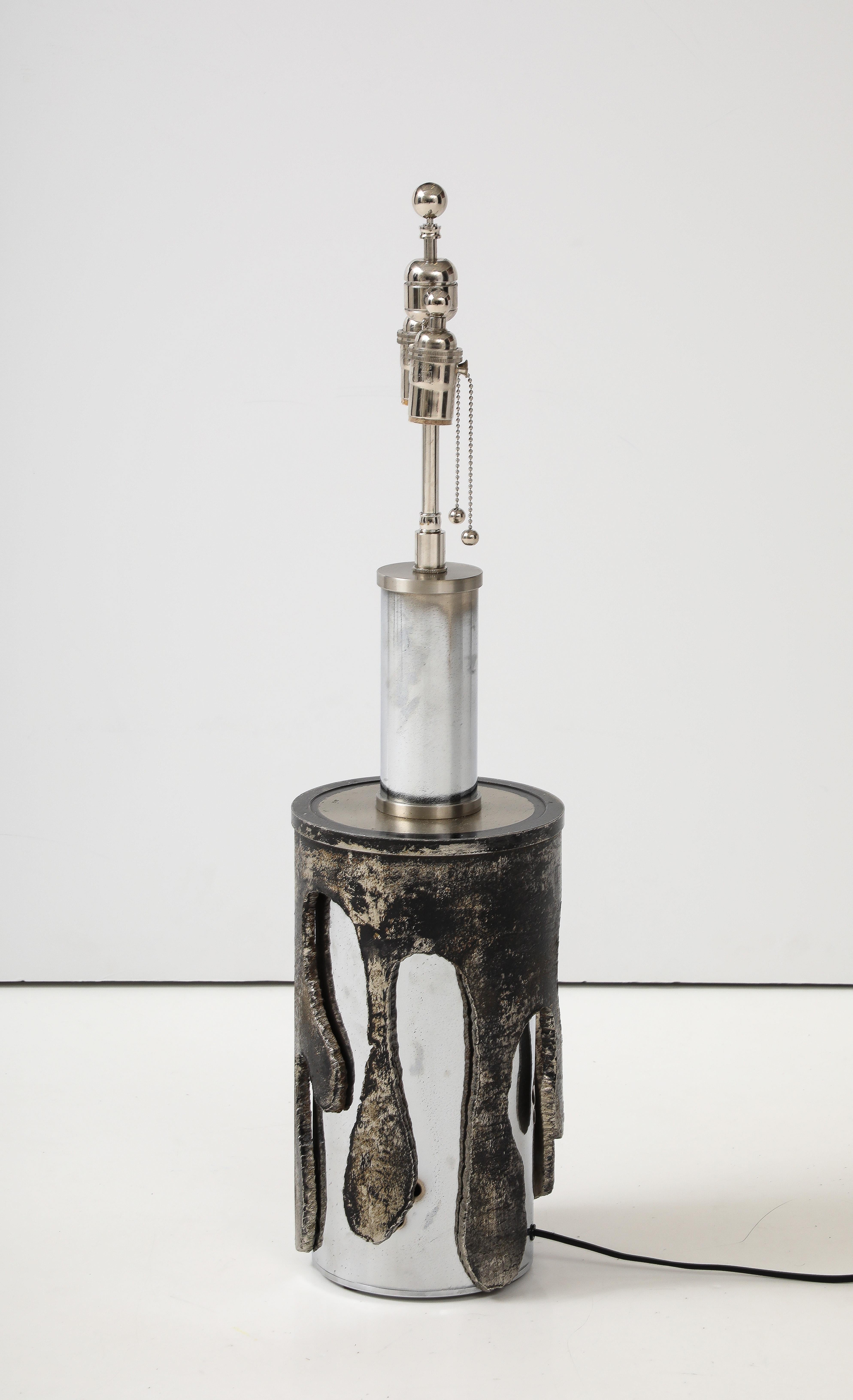 1970'S Italian Brutalist Steel Lamp by BANCI FIRENZE For Sale 4