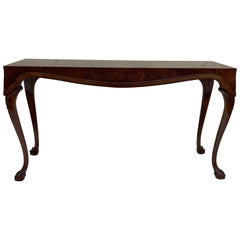 1970s Italian Burl Top Console w/ Ball & Claw Feet