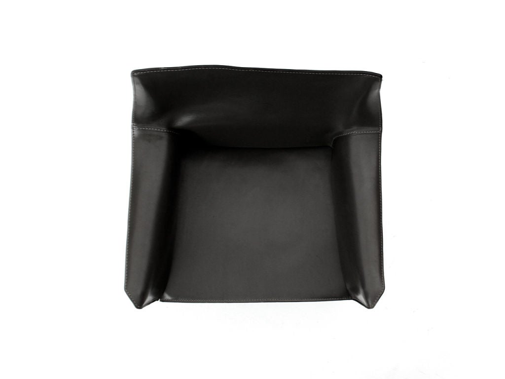 1970s Italian Cab Armchair by Mario Bellini for Cassina in Black Leather For Sale 2