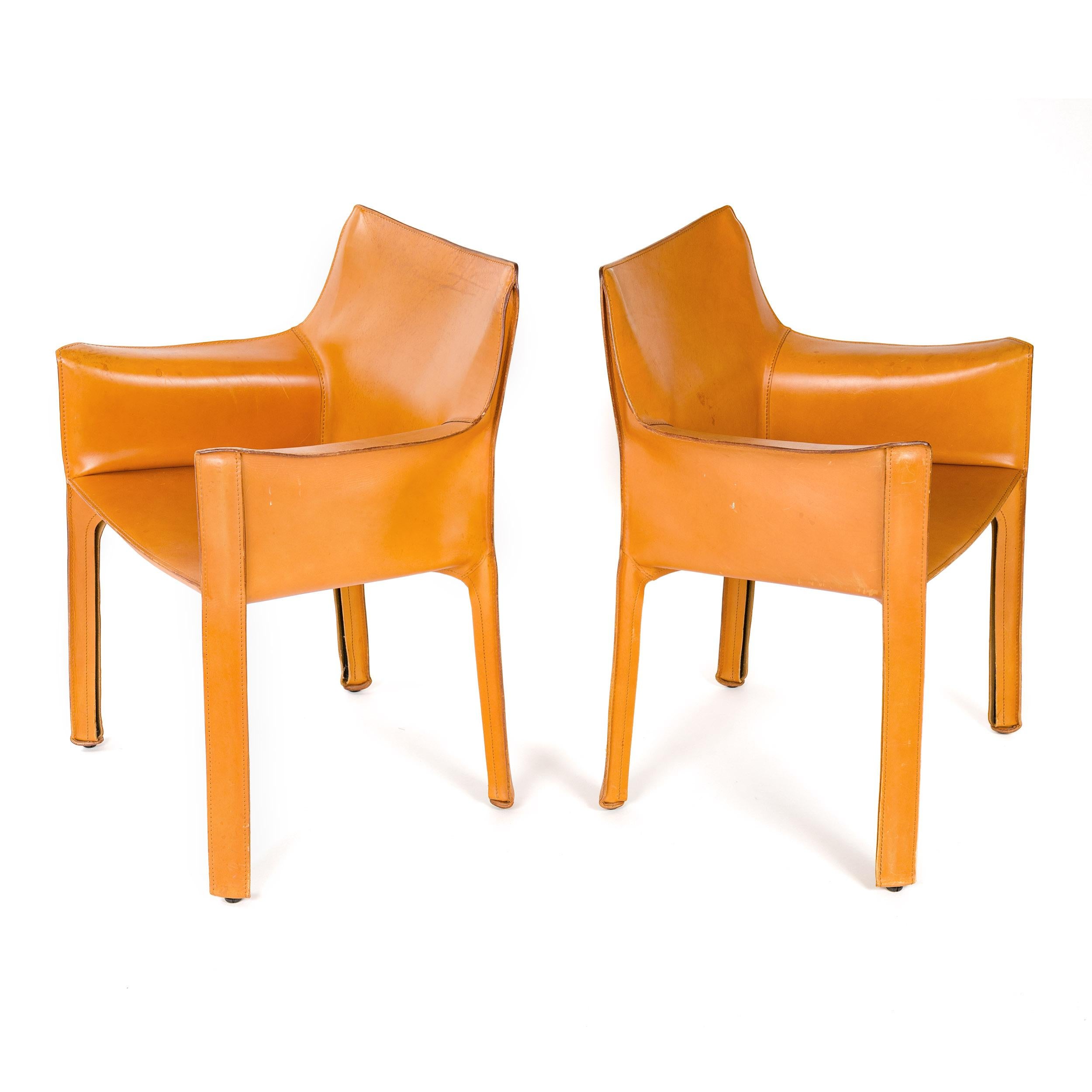 Leather 1970s Italian Cab Lounge Chair by Mario Bellini for Cassina