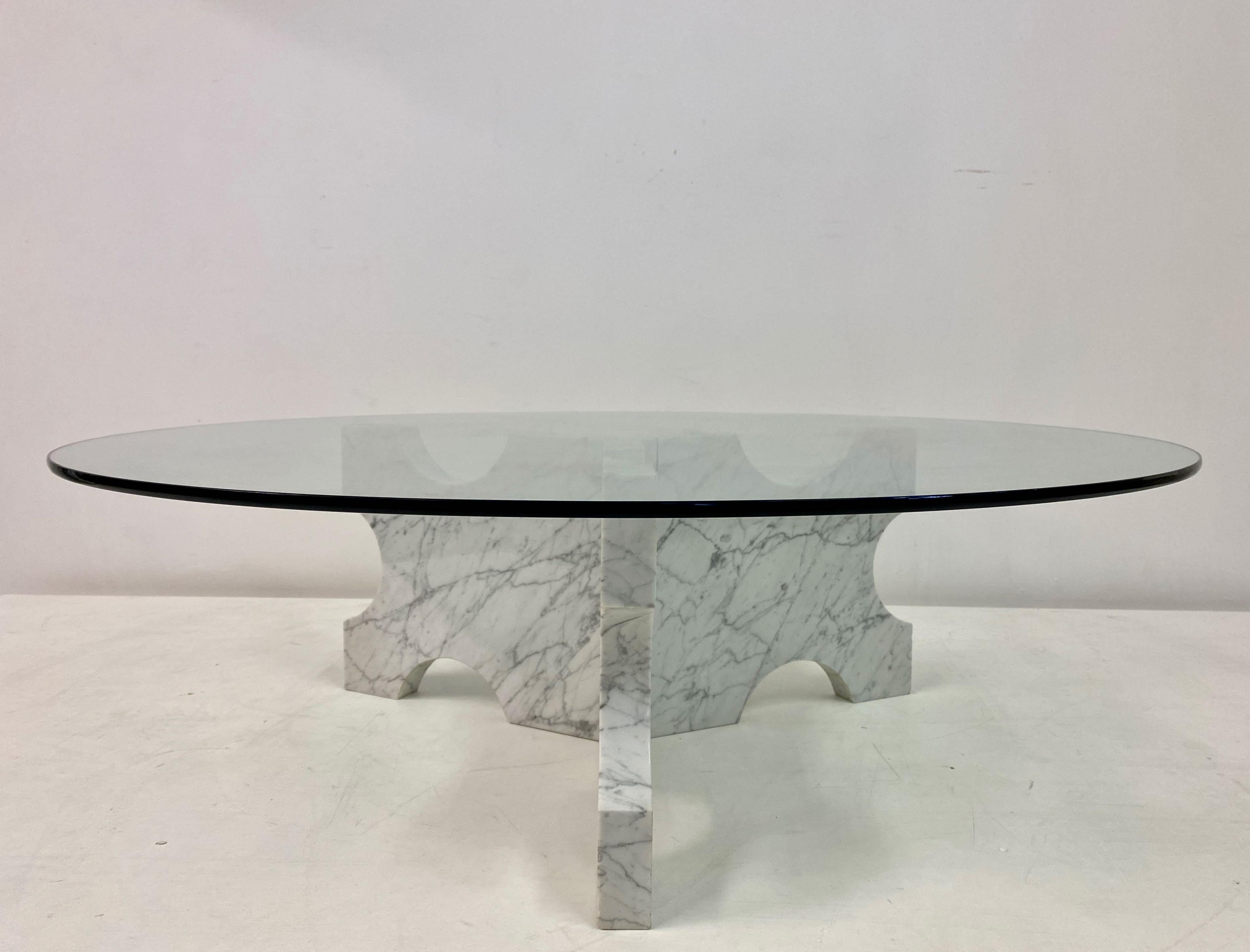 1970s Italian Carrara Marble Coffee Table For Sale 5