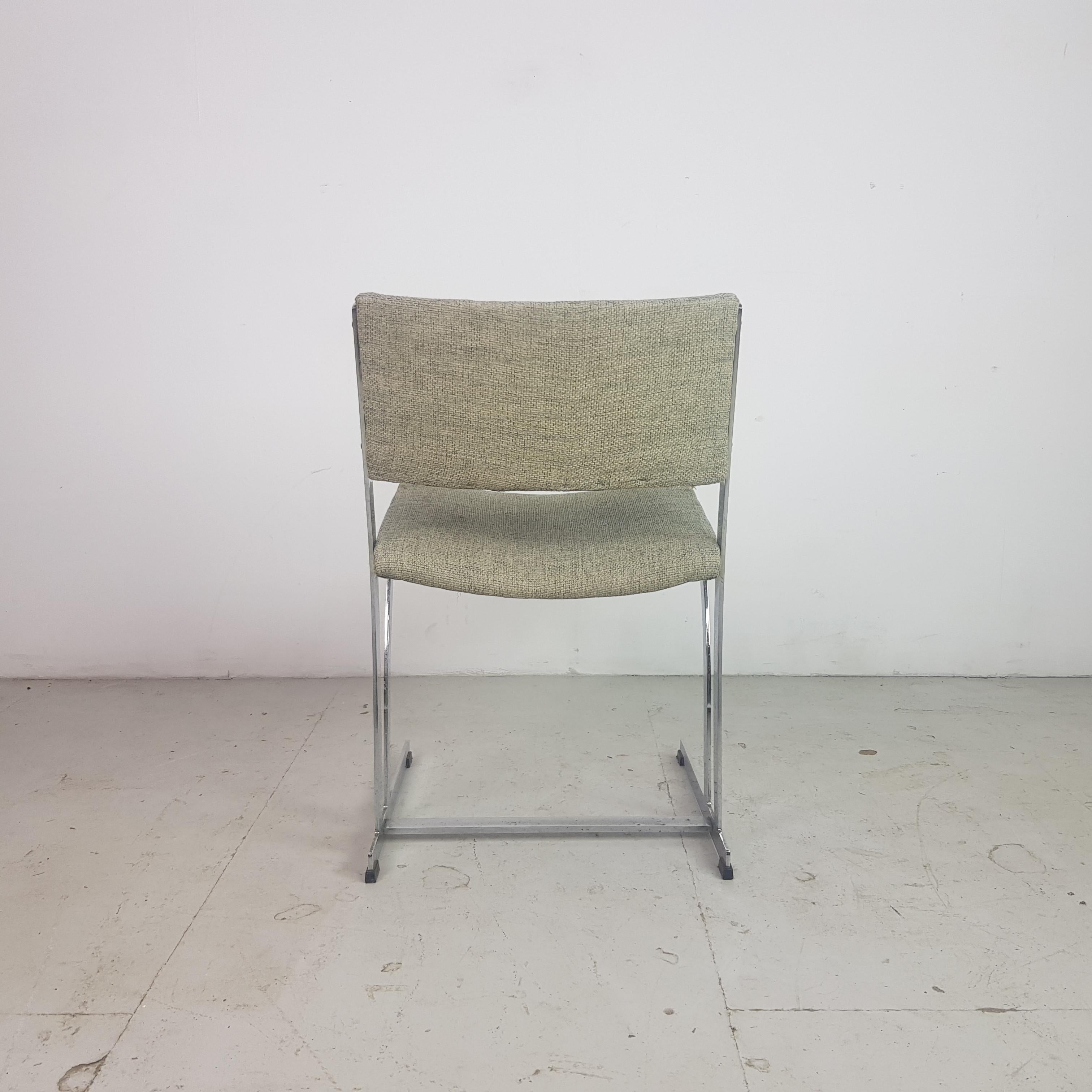 Chrome 1970s Italian Carrara Marble Dining Table and Chair Set For Sale