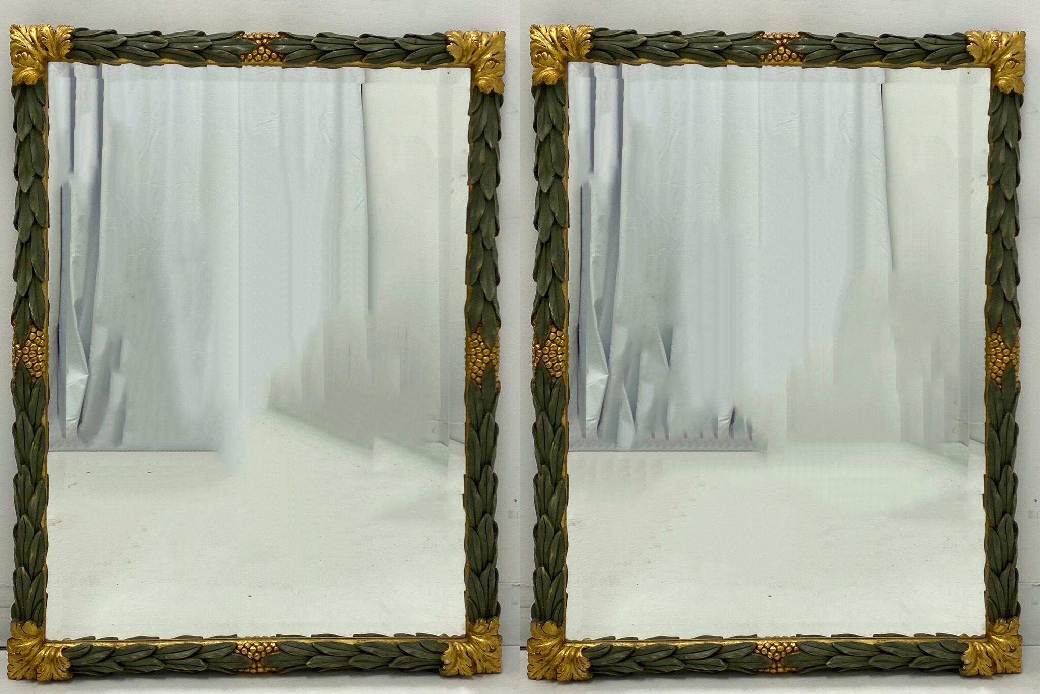 Late 20th Century 1970s Italian Carved Foliate and Gilt Mirrors by Decorative Crafts, a Pair