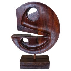 1970s Italian  Carved Wood Abstract Sculpture by Gianni Pinna